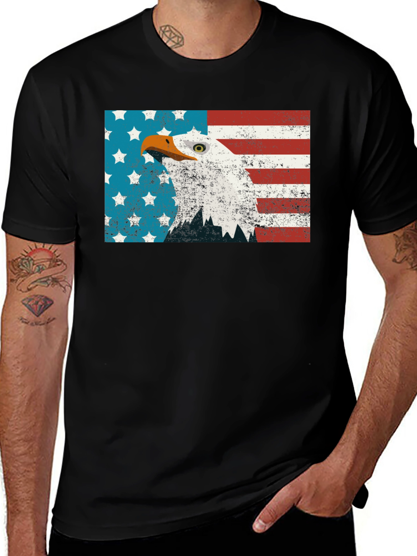 Variant 5 of American Eagle USA Flag Graphic T-Shirt