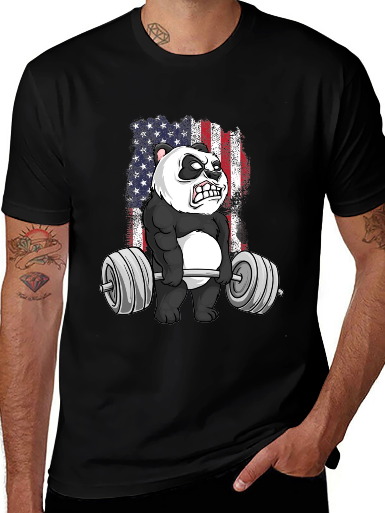 Variant 29 of Patriotic Panda Lifting T-Shirt