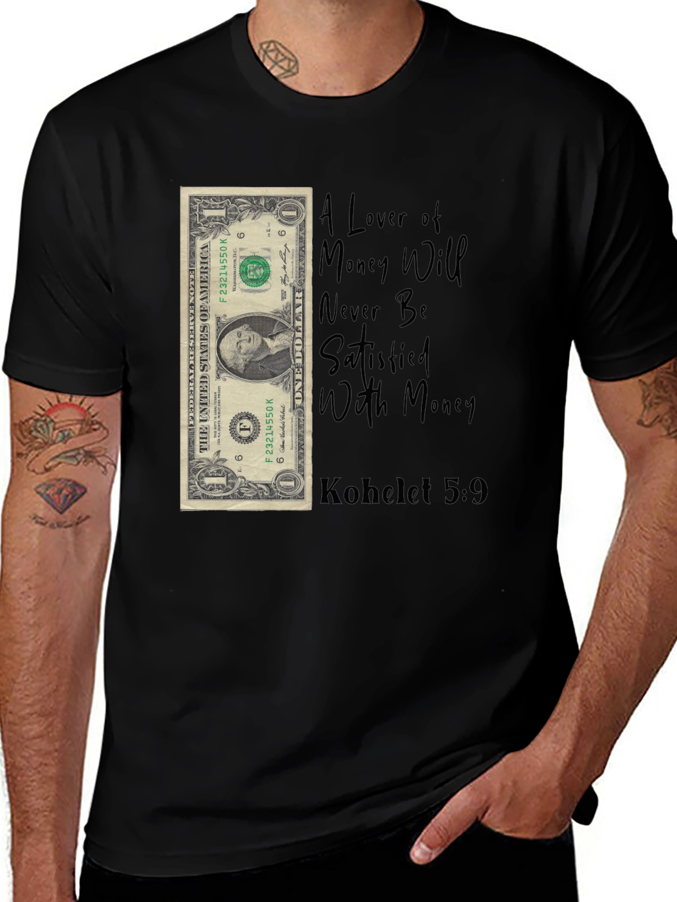 Variant 12 of Money Lover T-Shirt - Kohelet 5:9 - Unisex