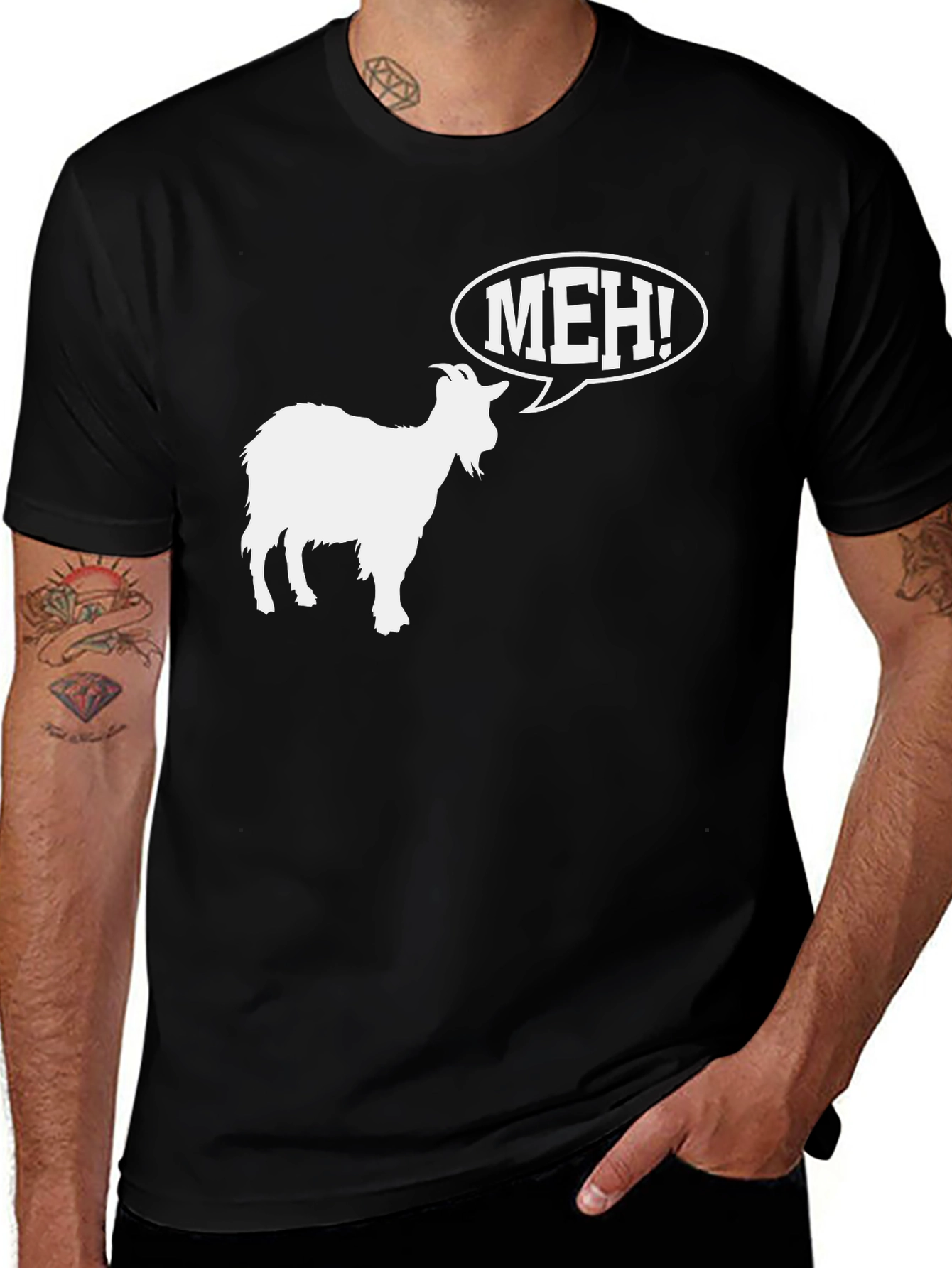 Variant 28 of Meh! Goat Graphic T-Shirt - Black