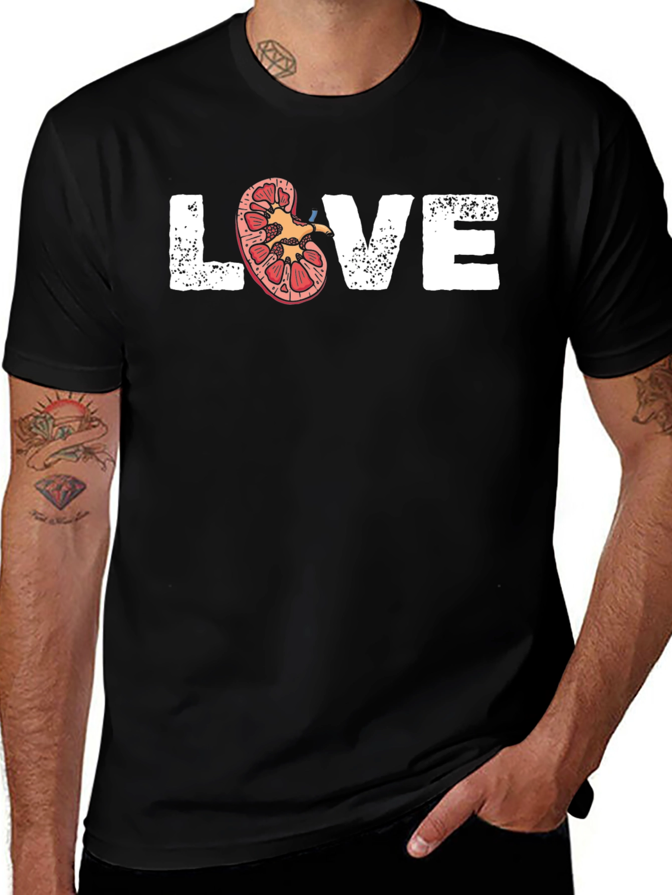 Variant 24 of Love Kidney Graphic Tee - Black