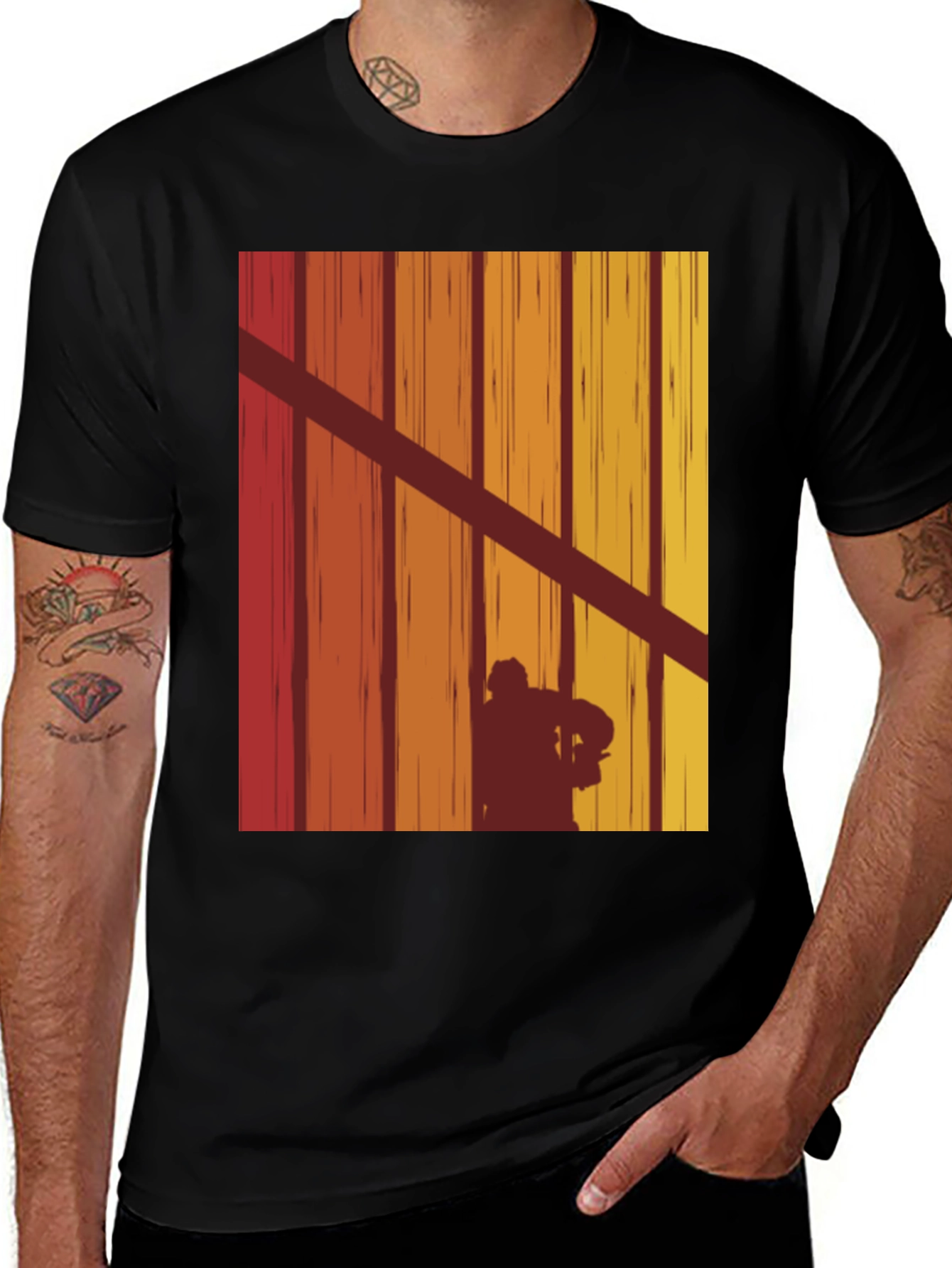 Variant 23 of Retro Hockey Player Silhouette T-Shirt