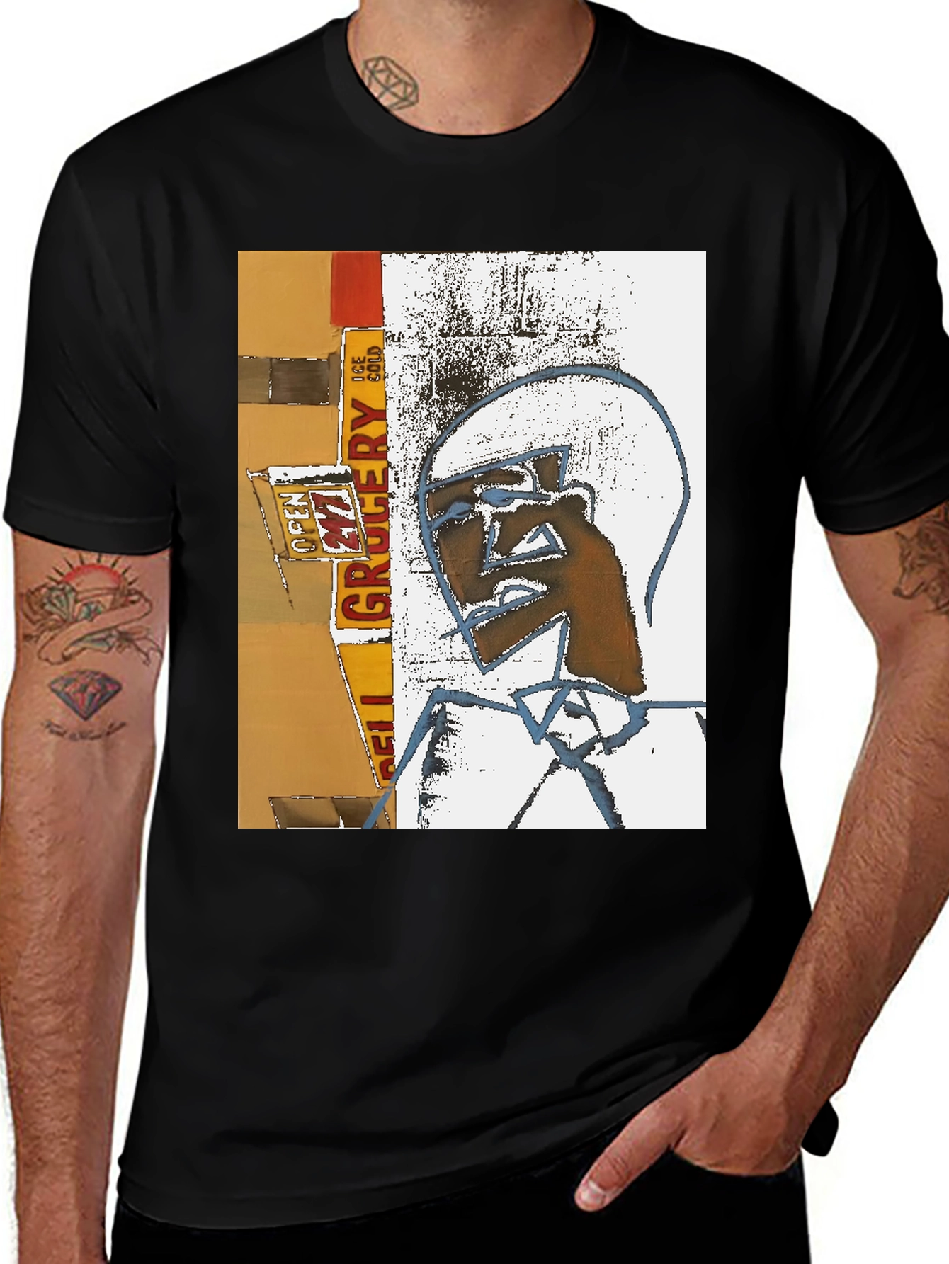 Variant 11 of Unique Graphic Print Black T-Shirt