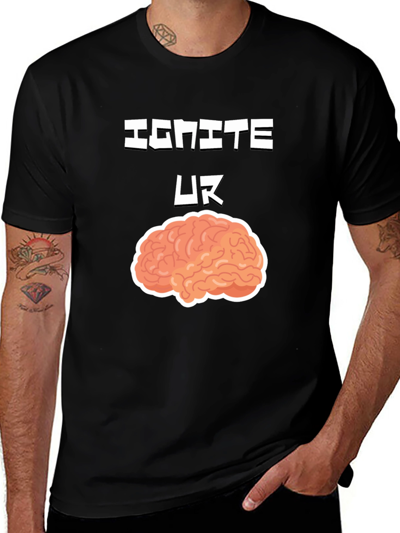 Variant 2 of Ignite UR Brain Graphic T-Shirt - Black