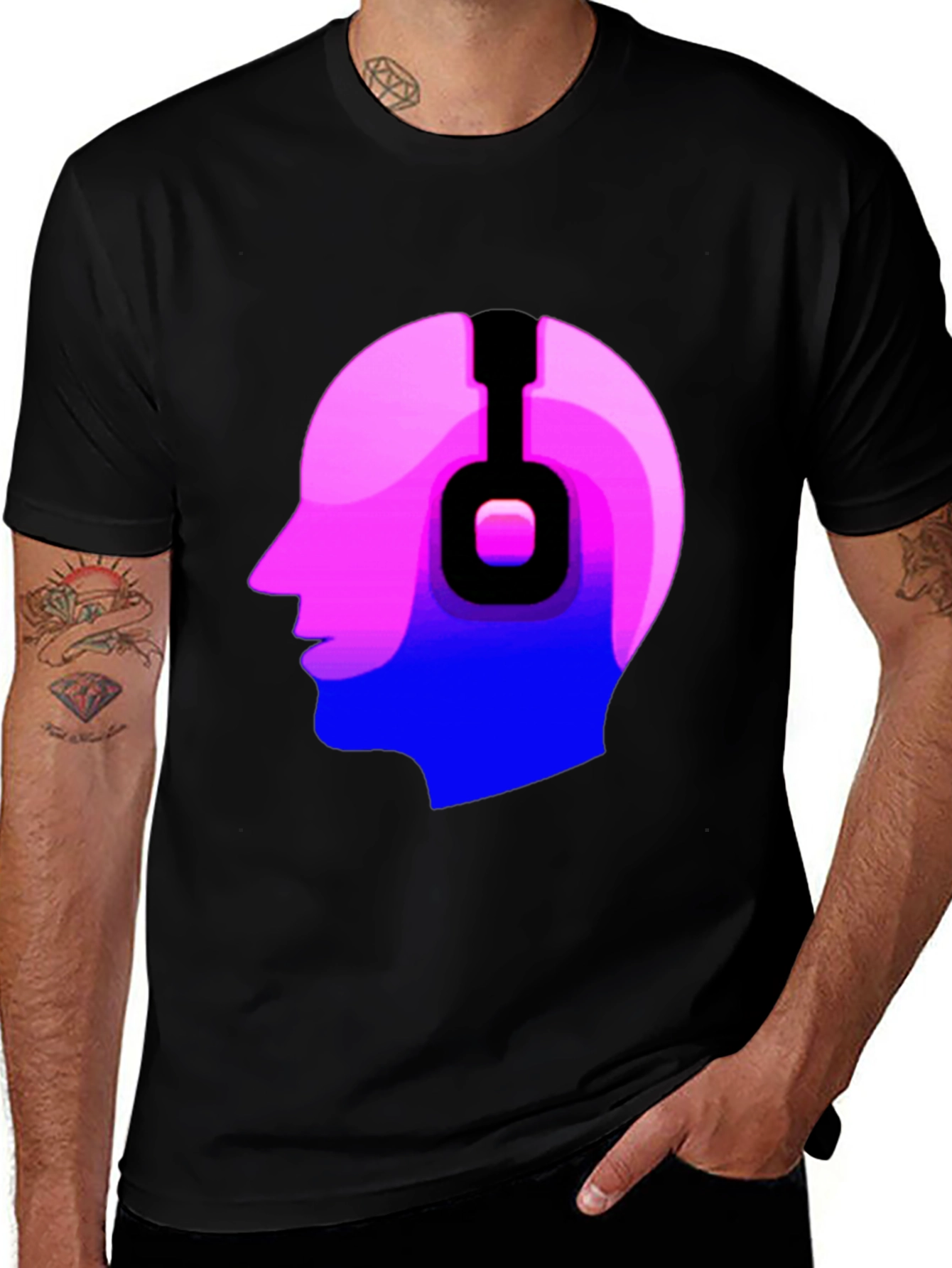 Variant 21 of Headphone Head T-Shirt - Music Lover Tee
