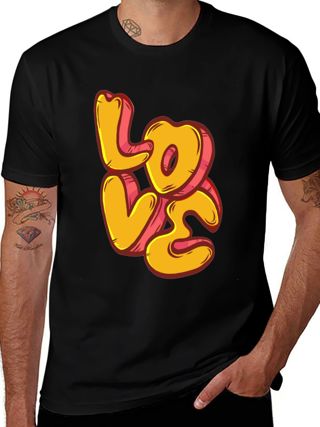 Variant 5 of Love Graphic Black T-Shirt