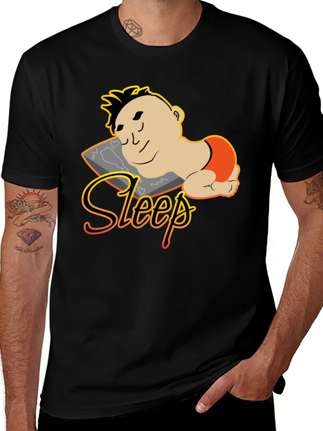 Variant 27 of Funny Sleep T-Shirt - Cartoon Napping Design