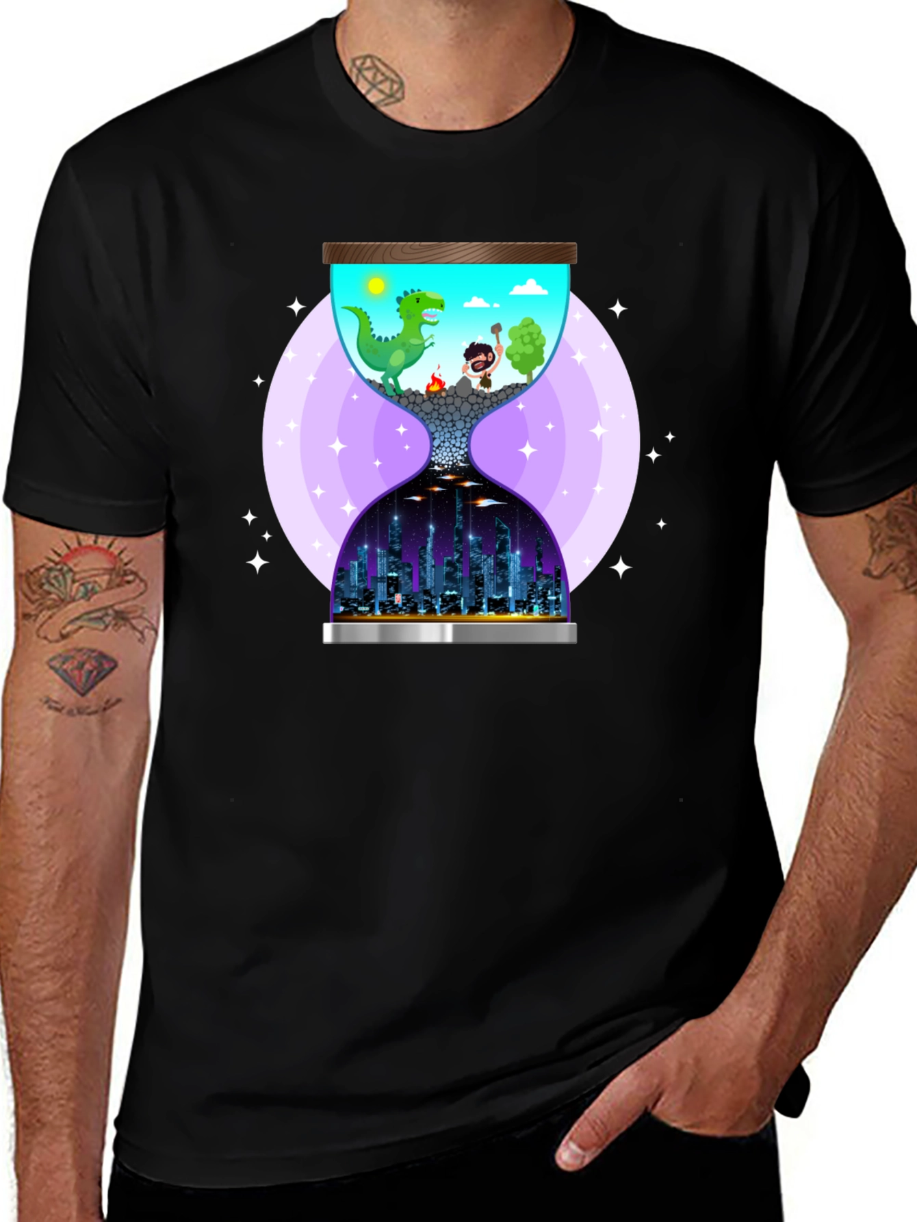 Hourglass Worlds Graphic Tee - Black