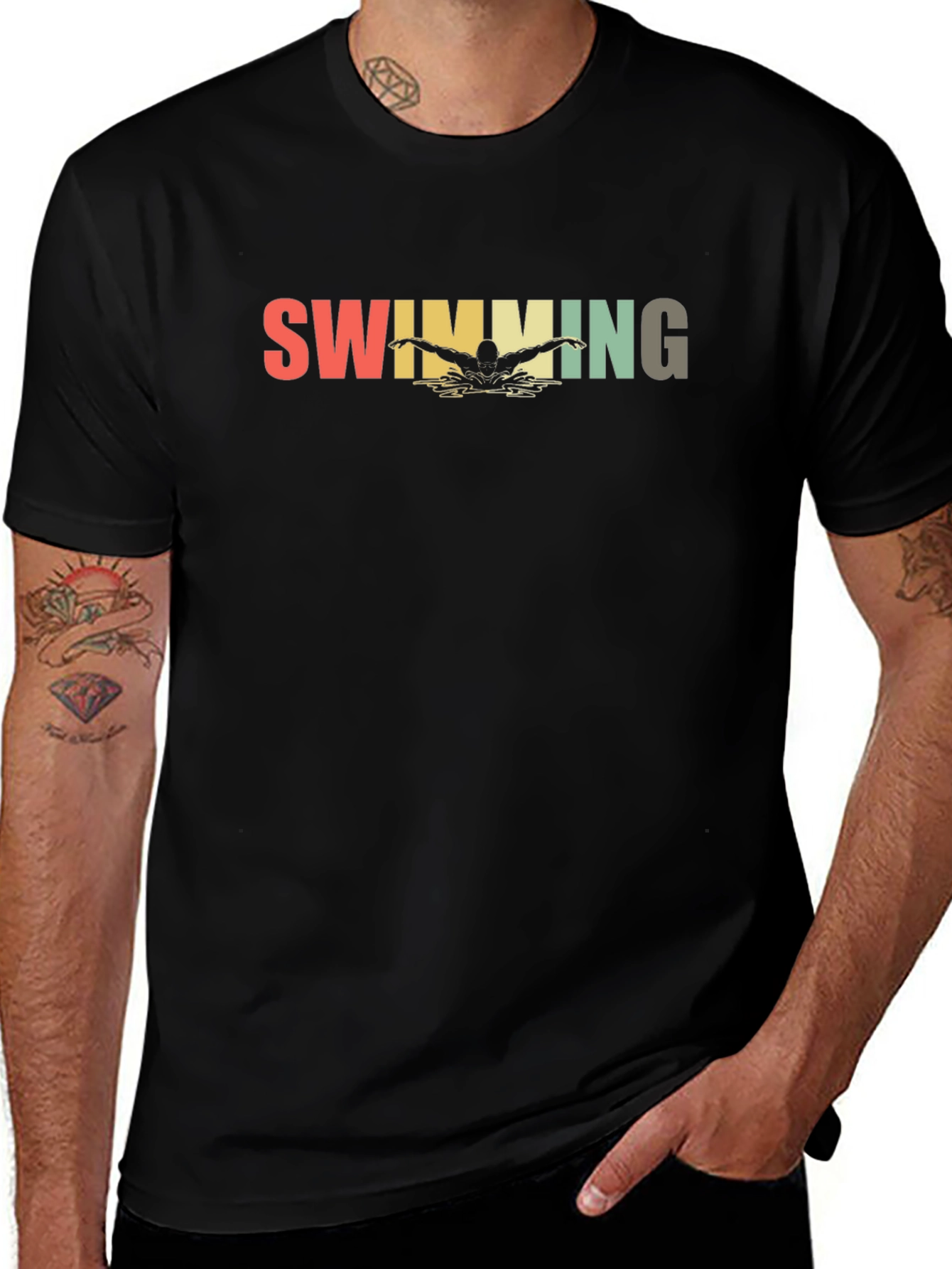 Variant 9 of Retro Swimming T-Shirt - Vintage Style Tee