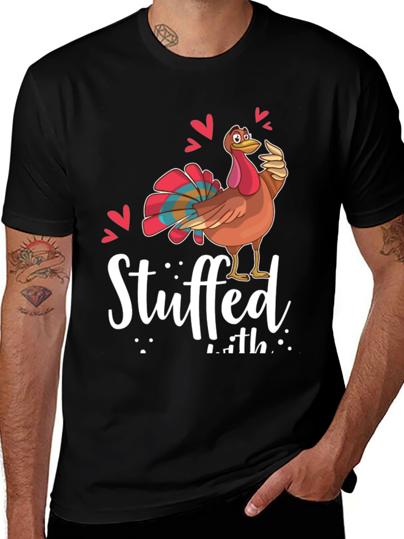 Variant 3 of Funny Thanksgiving Turkey Stuffed With Love Graphic Tee