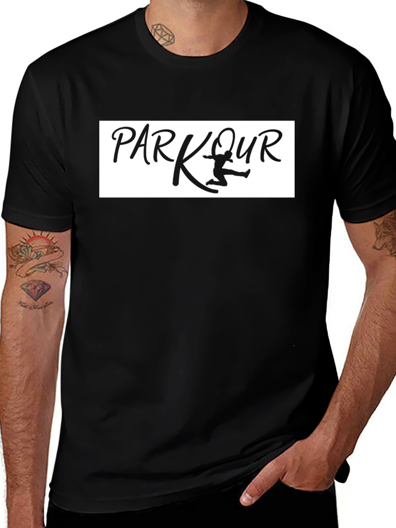 Variant 15 of Parkour Athlete Graphic Tee - Black