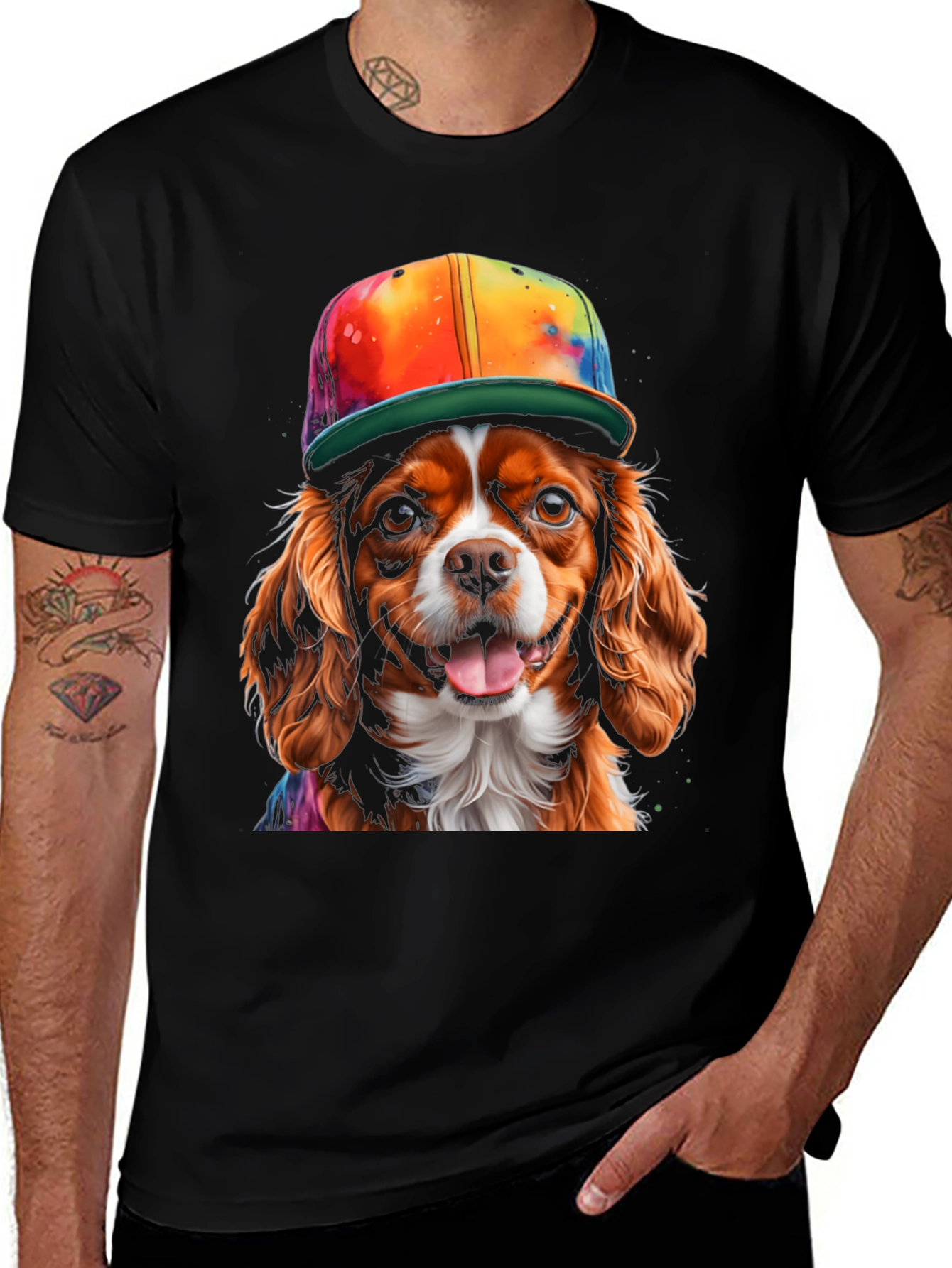 Variant 11 of Dog with Hat Graphic Tee