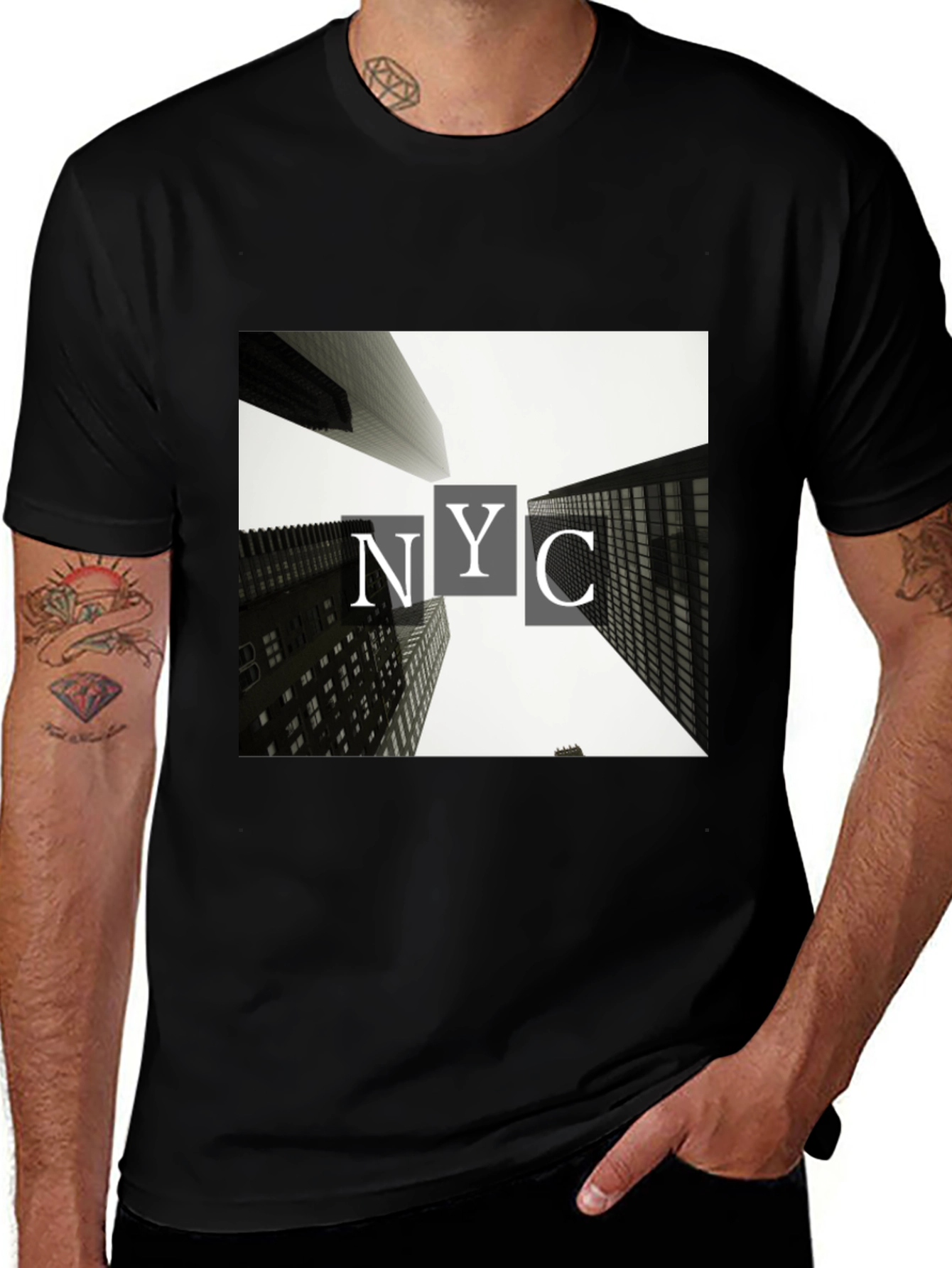 Variant 18 of NYC Buildings T-Shirt - Black