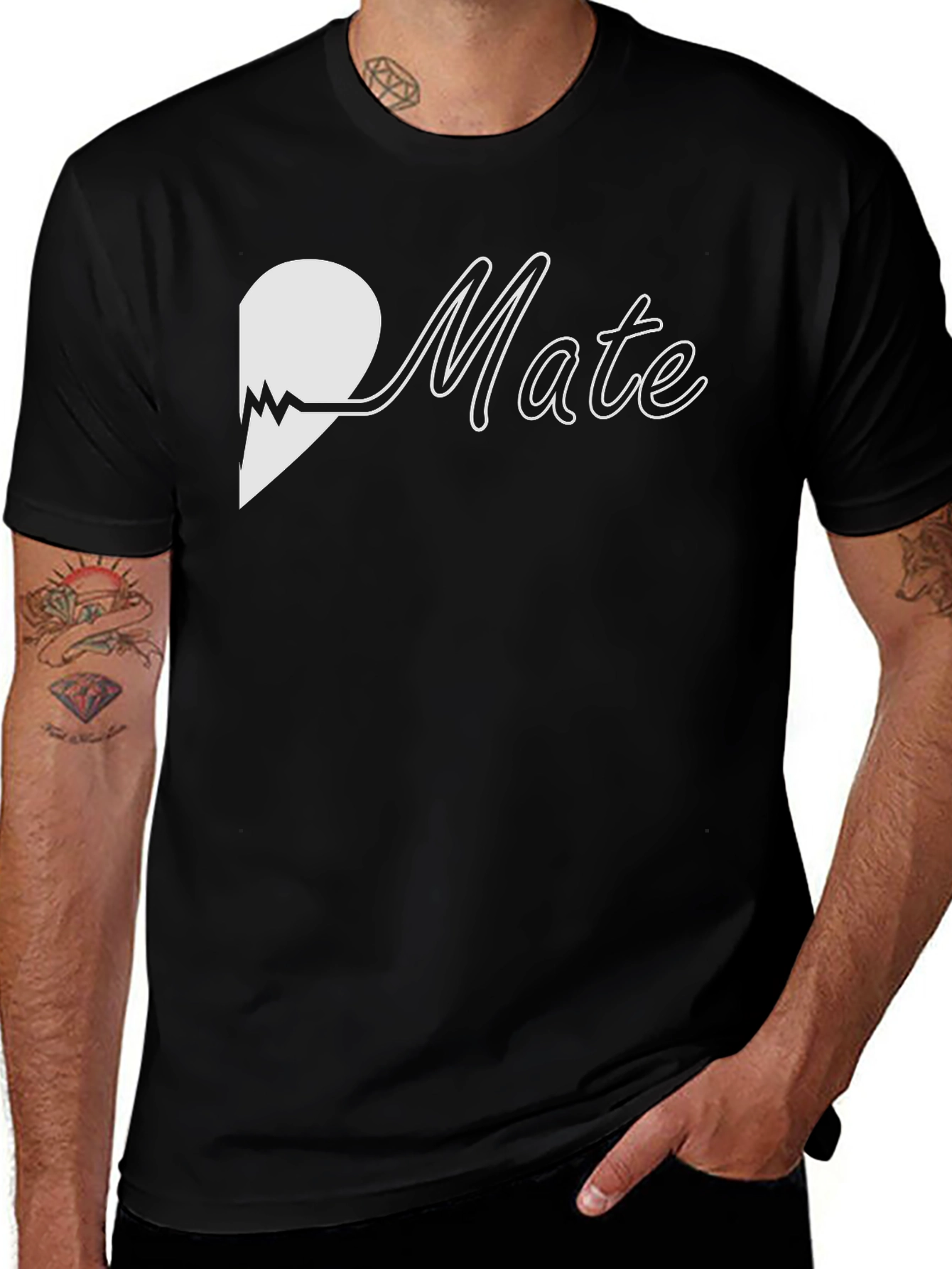 Variant 11 of Soul Mate Black Graphic Tee Heartbeat Love