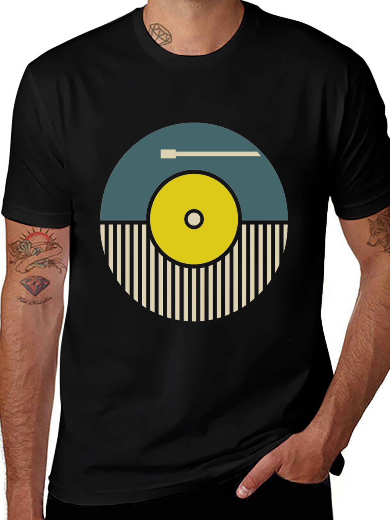 Variant 11 of Retro Record Player Graphic Tee - Stylish Comfort