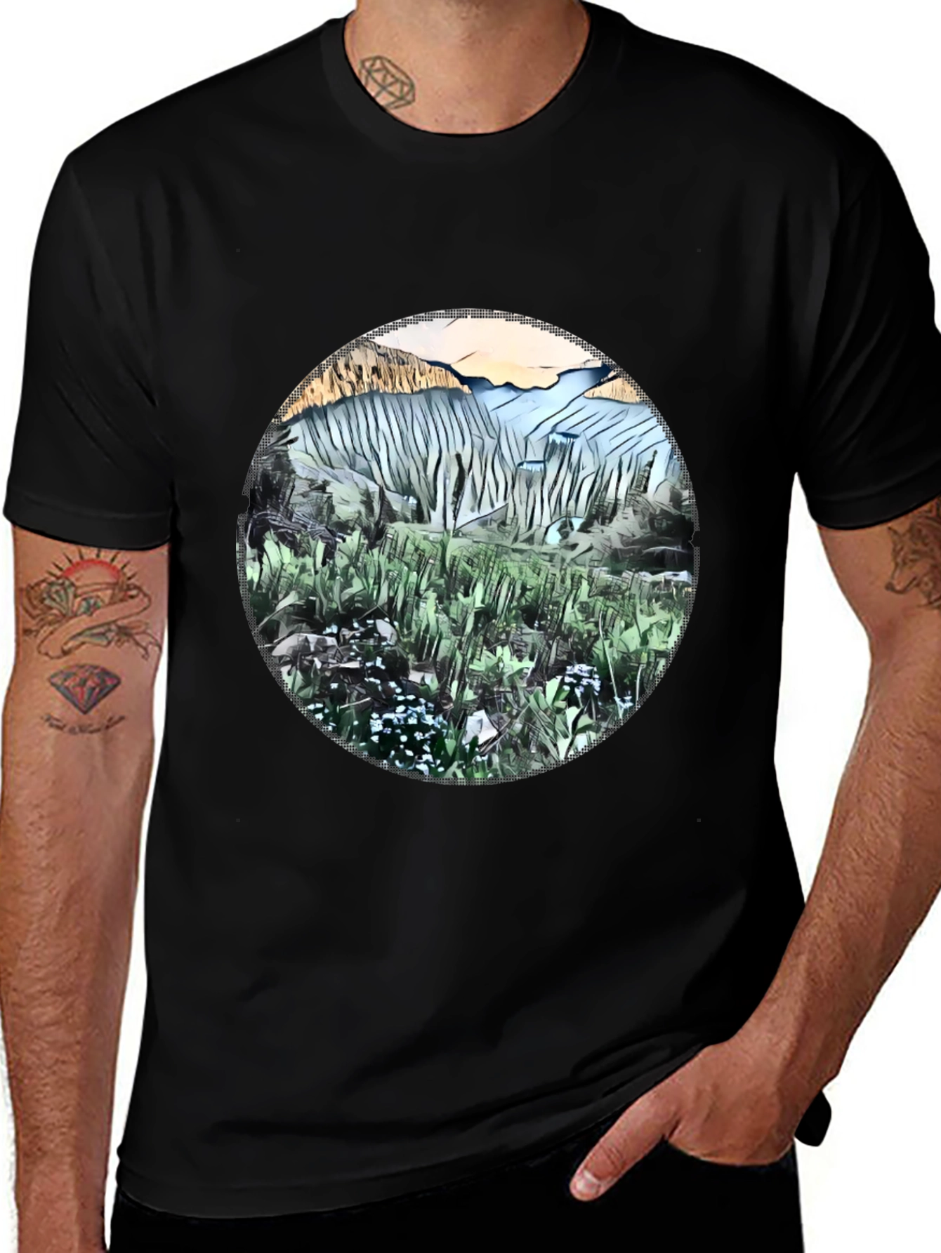 Variant 16 of Nature Scene Graphic T-Shirt