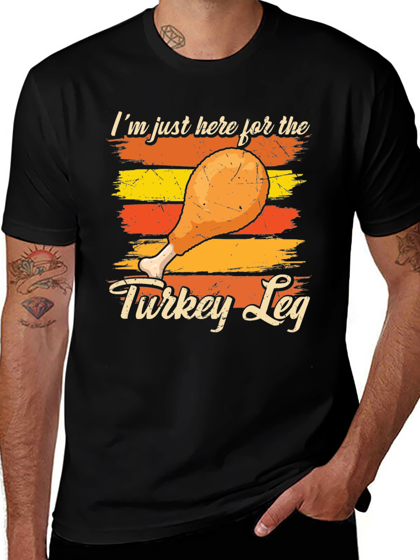 Variant 21 of Turkey Leg Graphic T-Shirt - Festive Holiday Apparel