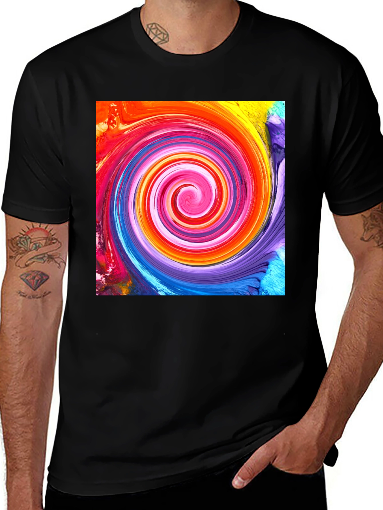 Variant 18 of Colorful Swirl Graphic T-Shirt - Abstract Design