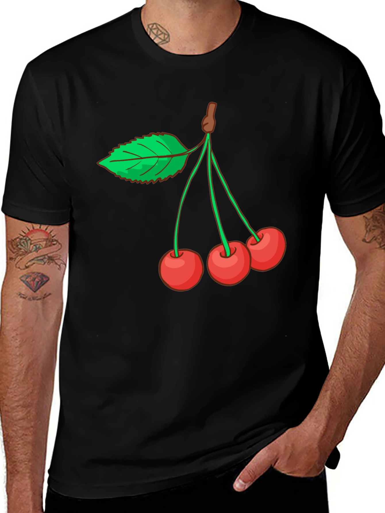 Variant 8 of Cherry Print Crew Neck T-Shirt
