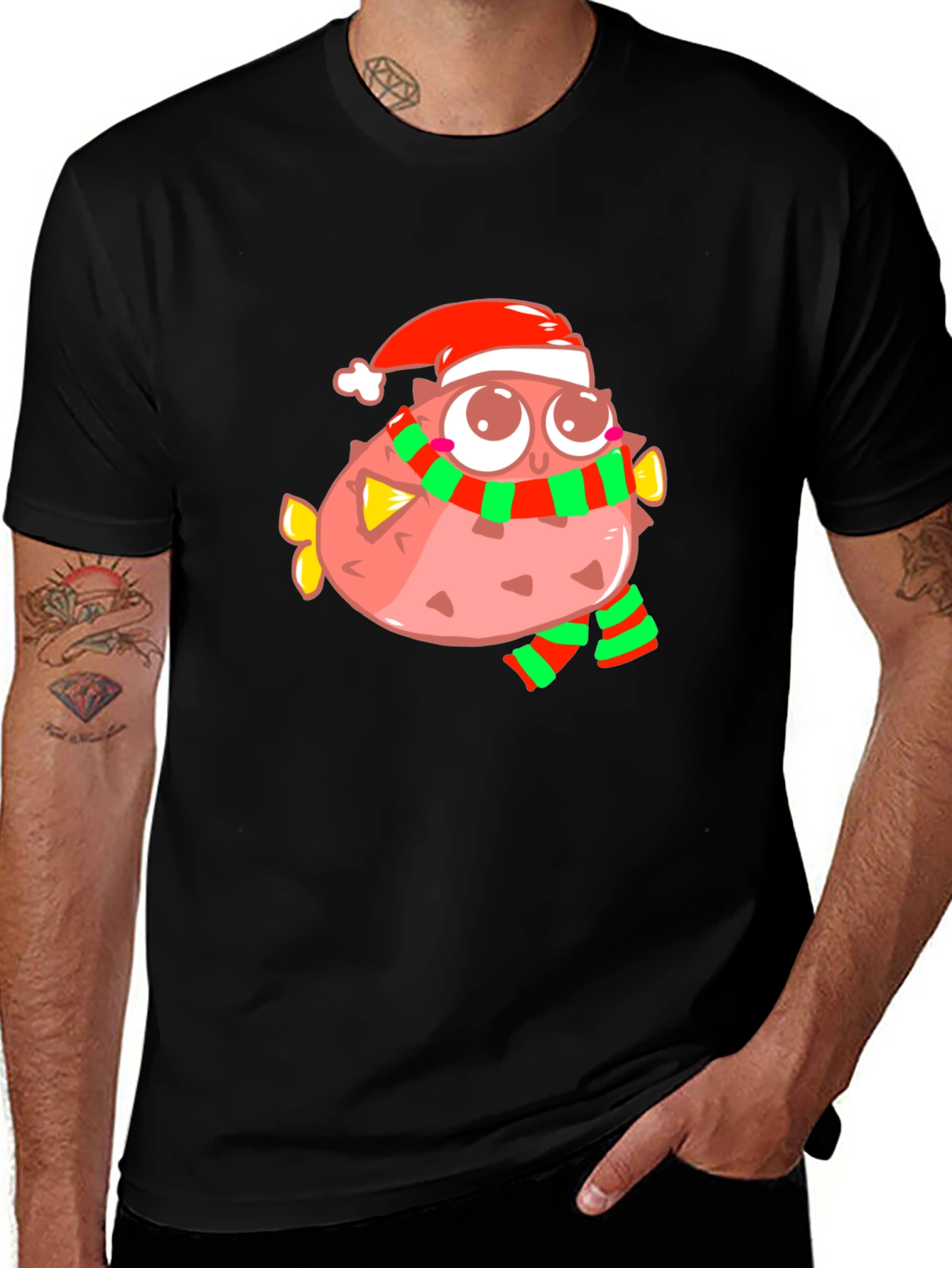 Festive Puffer Fish Christmas T-Shirt