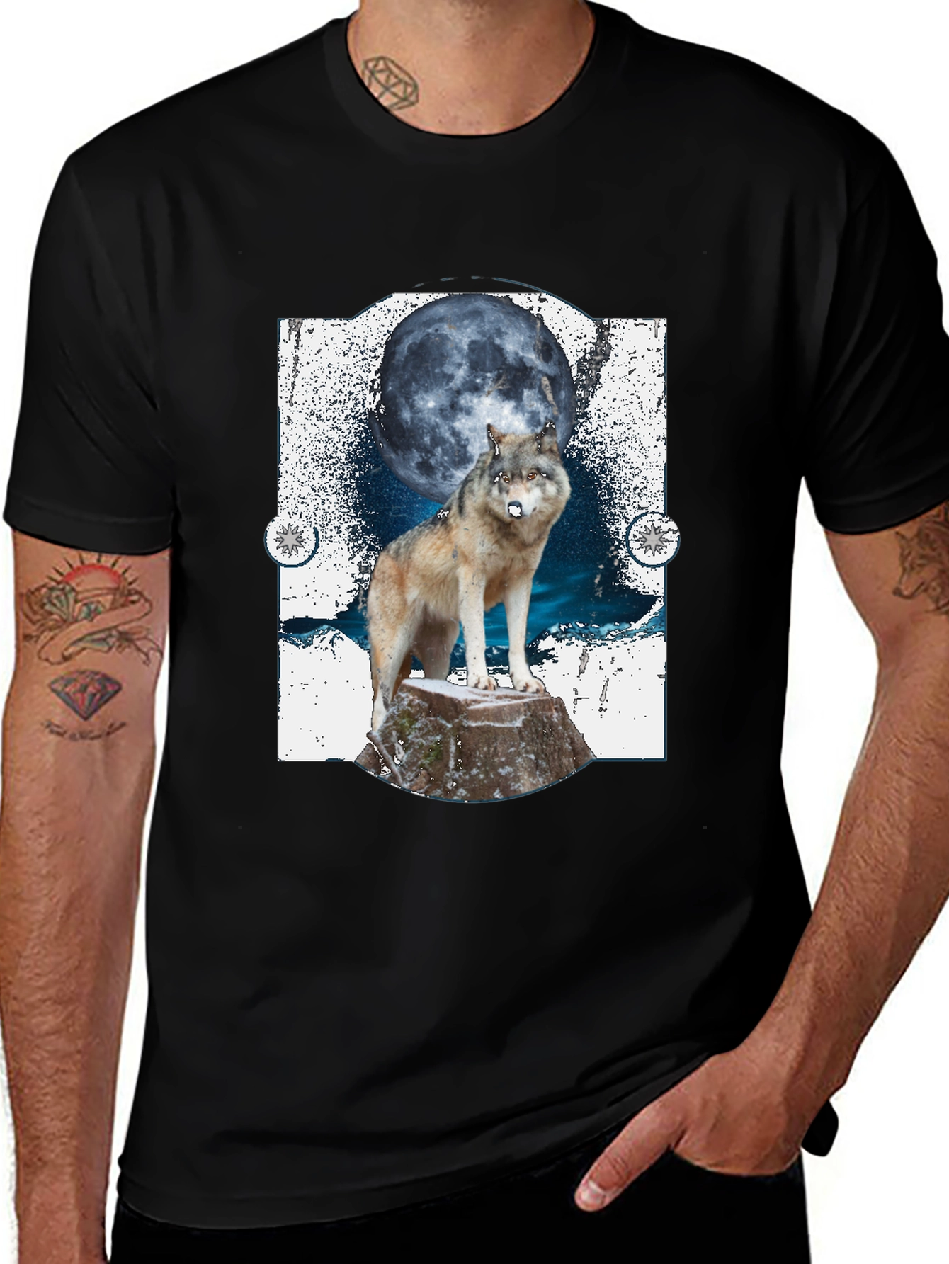 Variant 3 of Wolf Moon Graphic Tee - Wildlife T-Shirt