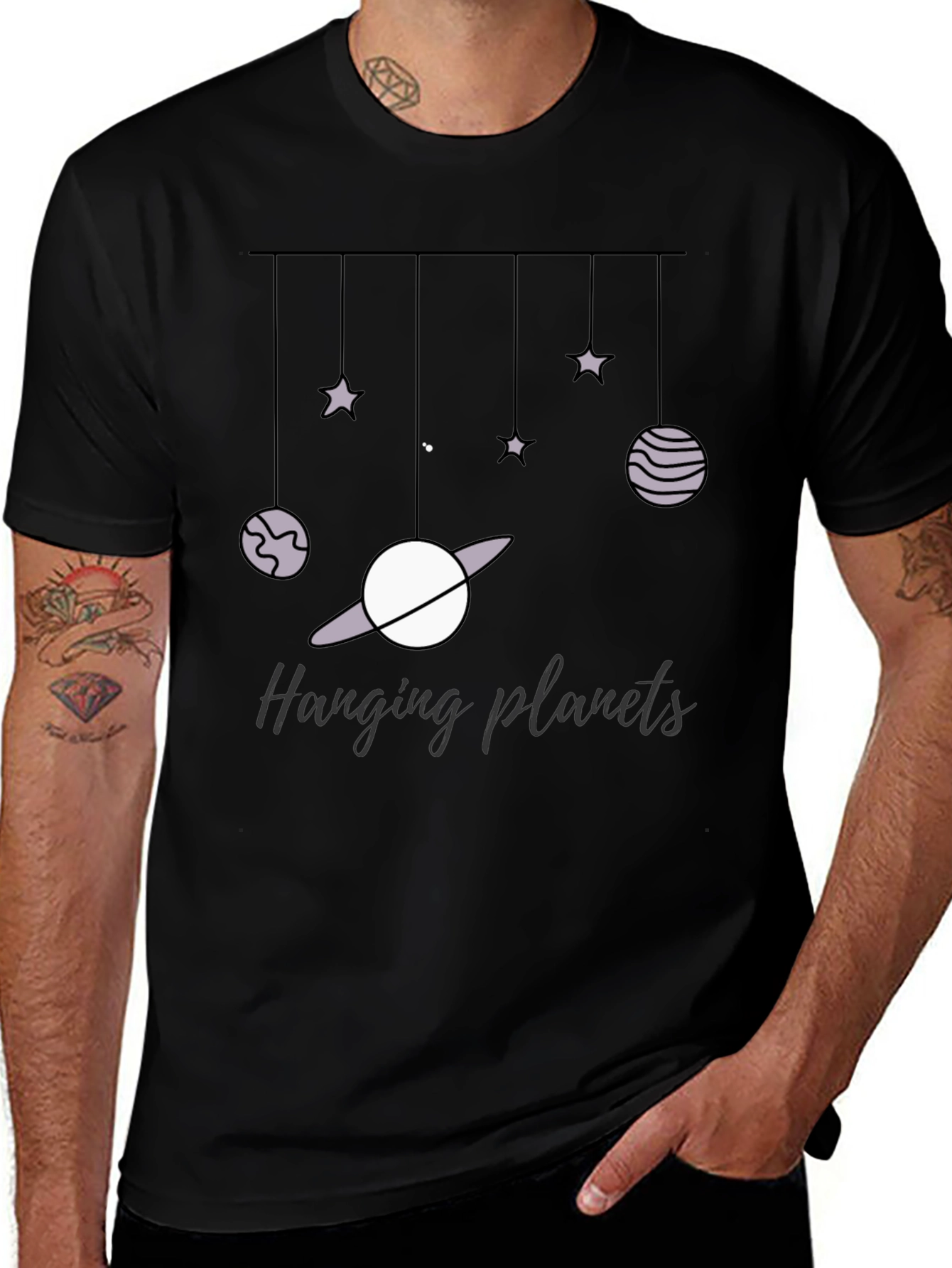 Variant 15 of Hanging Planets Graphic Tee - Stylish Comfort