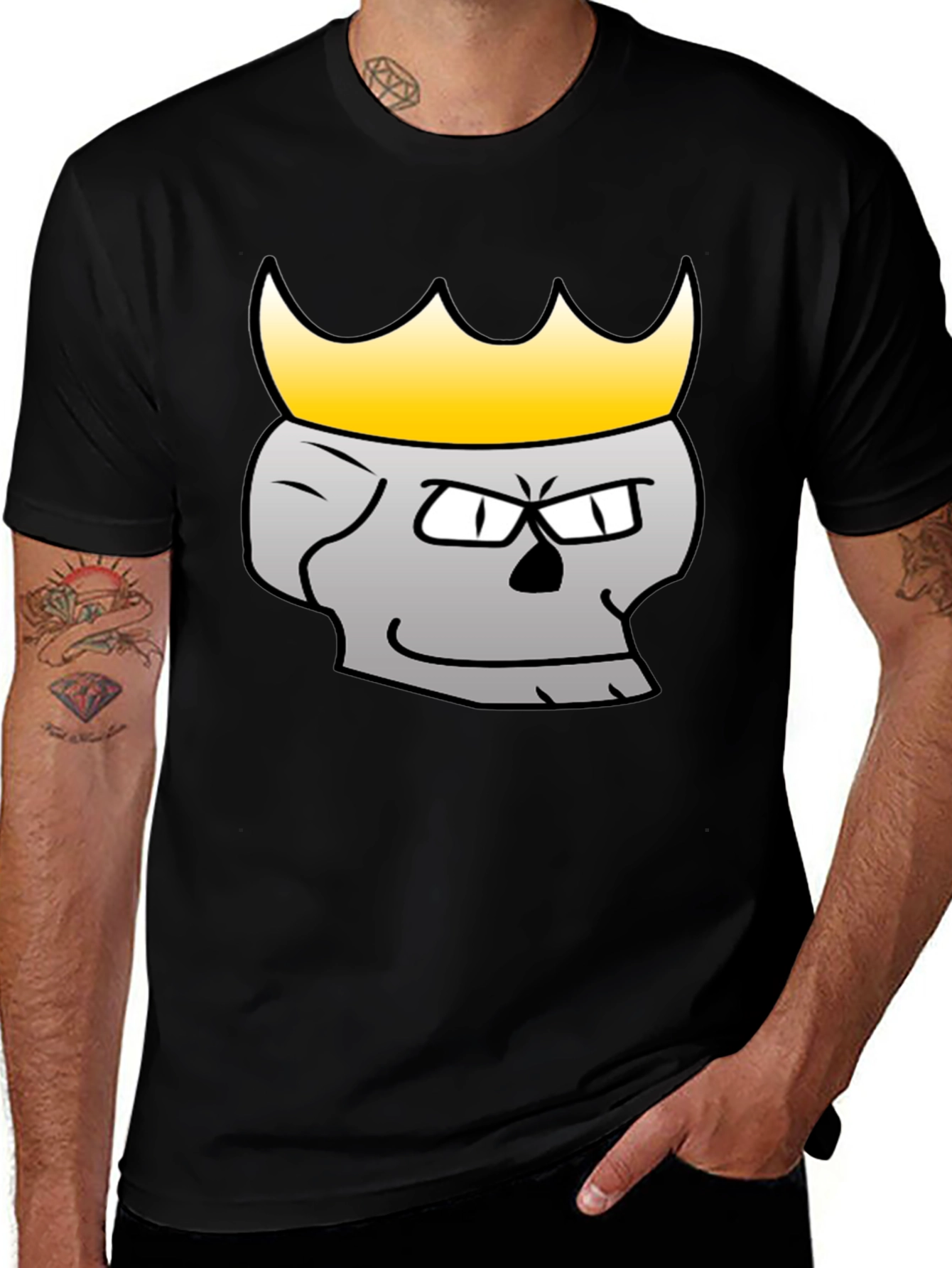 Variant 27 of King Skull Graphic T-Shirt - Black Cotton Tee