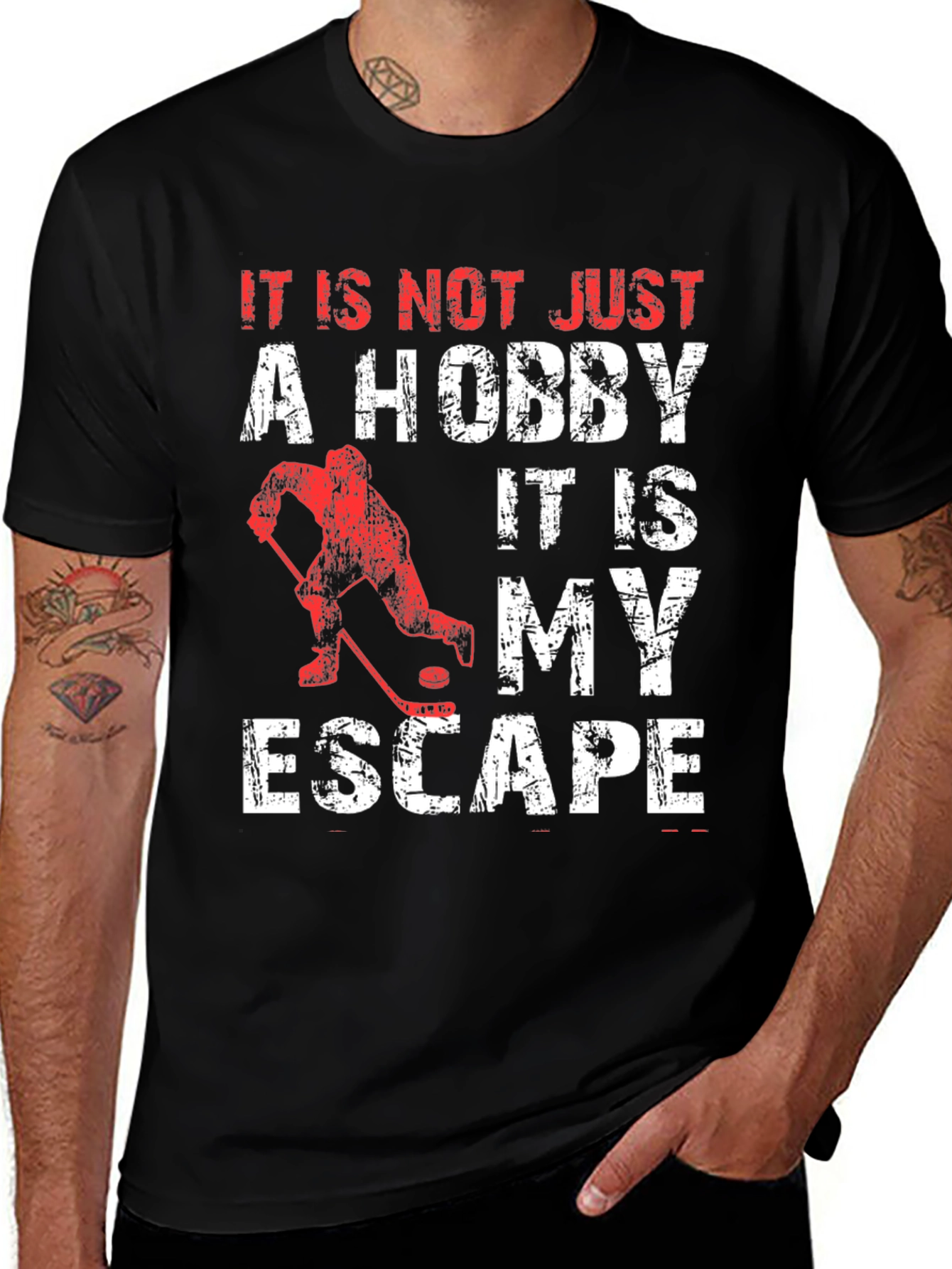 Variant 7 of Hockey Escape T-Shirt - Hobby & Sport Tee