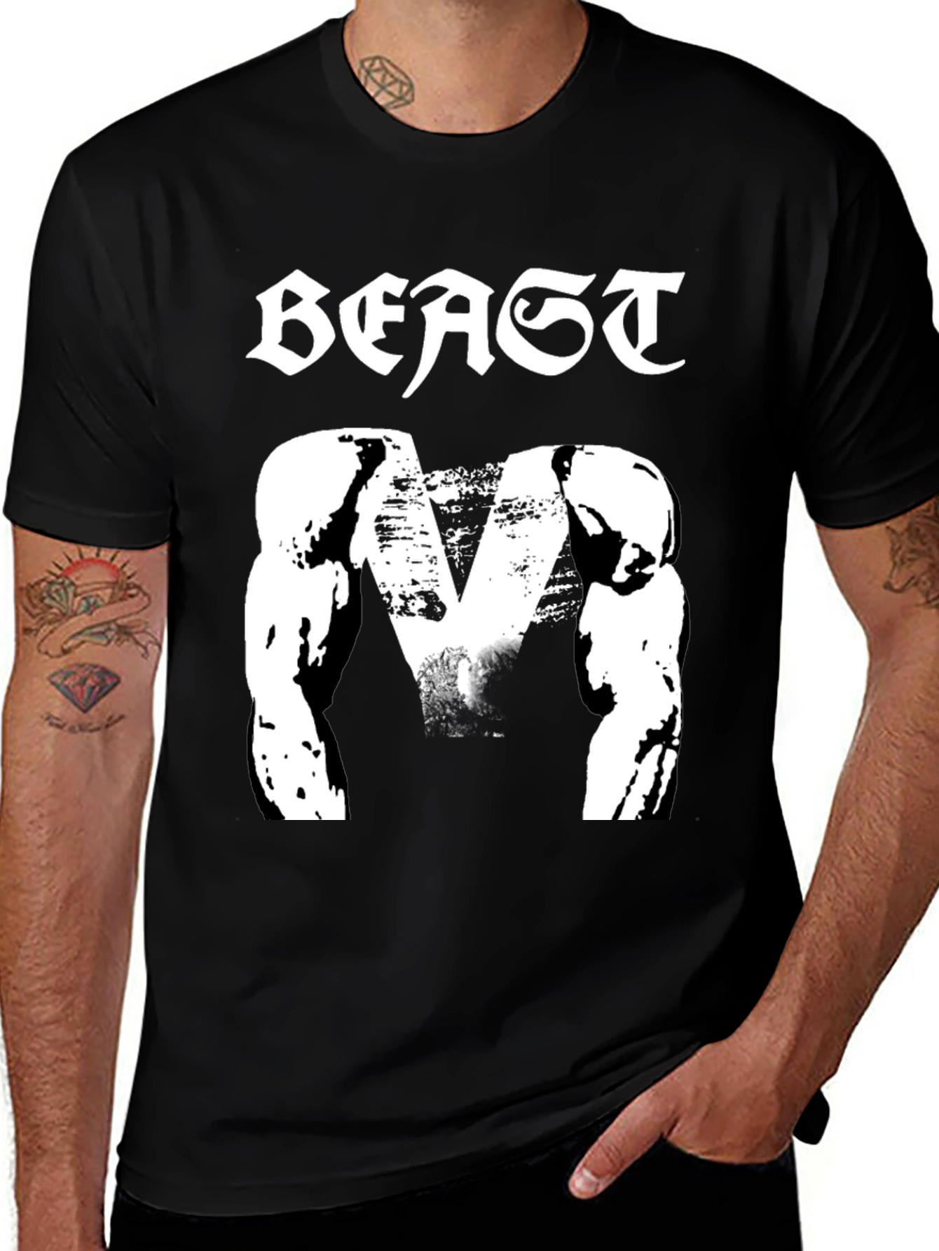 Variant 13 of Beast Mode Black Graphic T-Shirt
