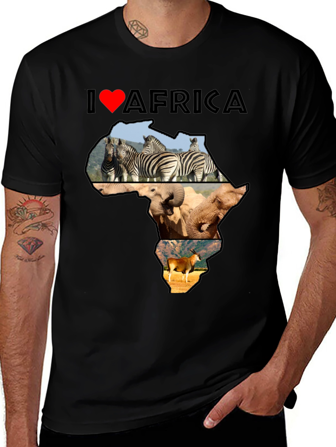 I Love Africa T-Shirt - Wildlife Continent Pride