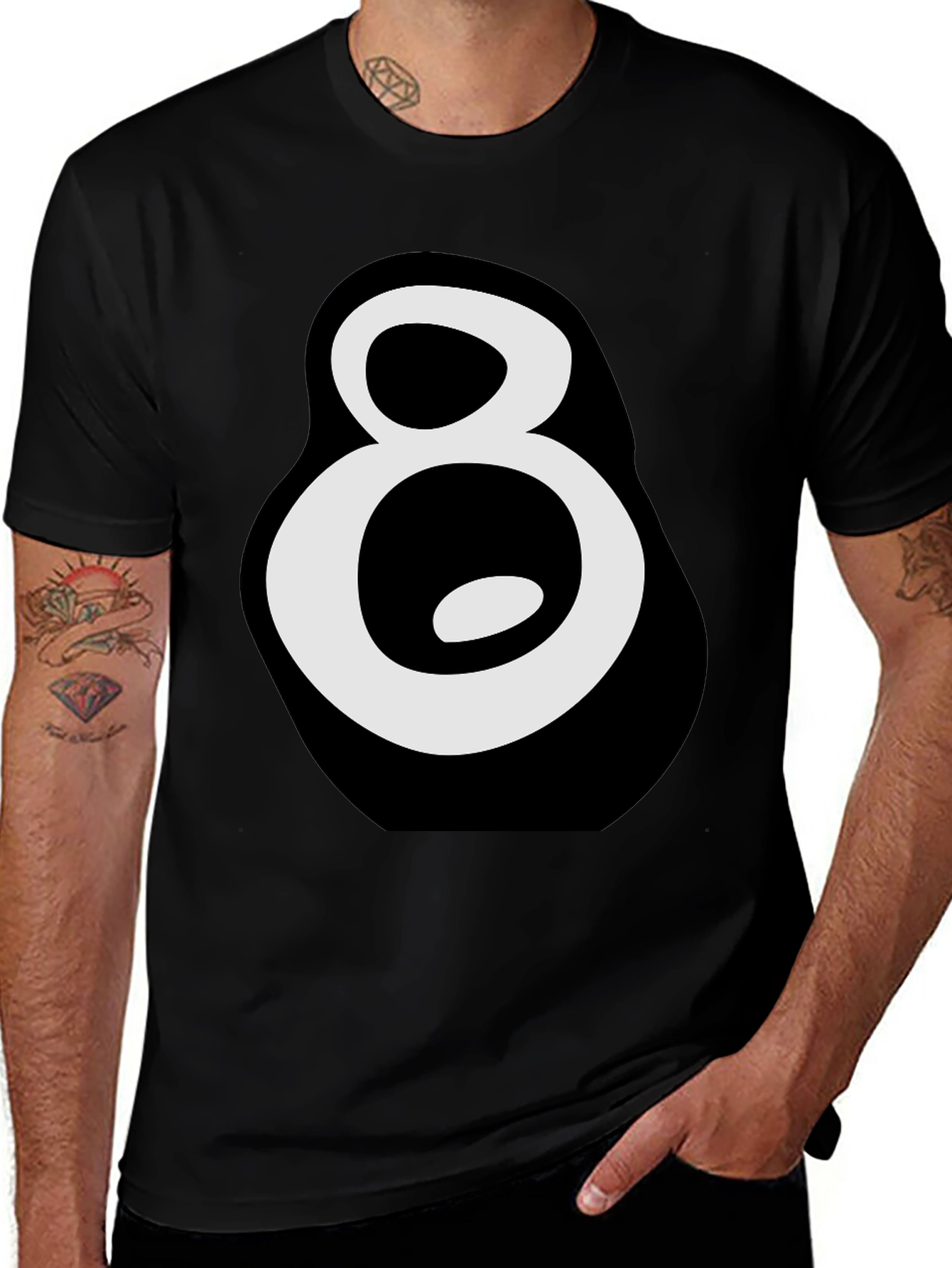 Variant 24 of Eight Ball Graphic Tee - Men's Black T-Shirt