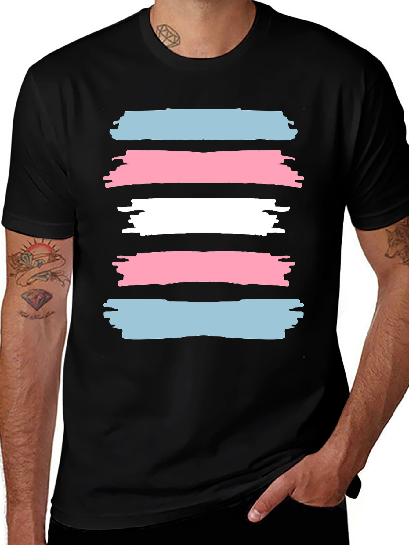 Variant 21 of Transgender Pride Brush Stroke Graphic Tee