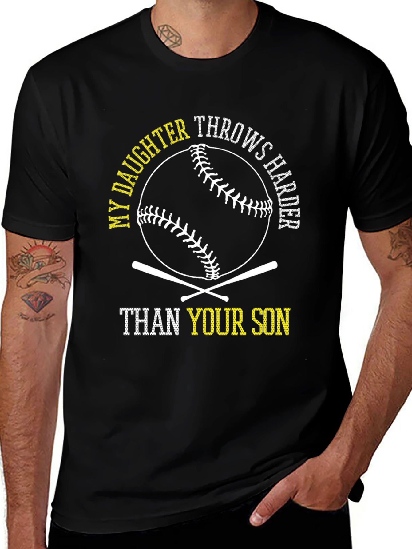 Variant 11 of My Daughter Throws Harder Baseball T-Shirt