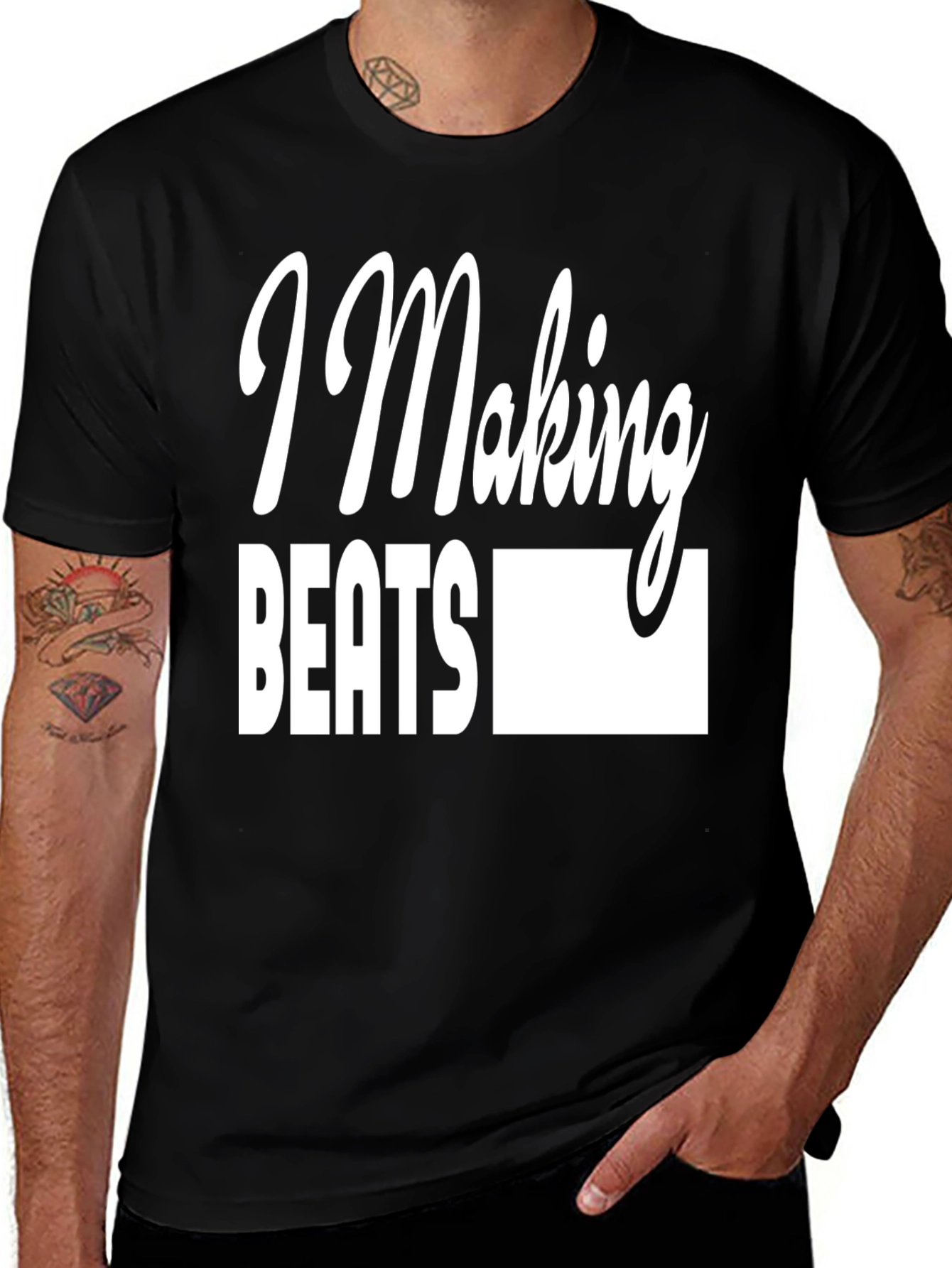 I Making Beats Graphic Black T-Shirt