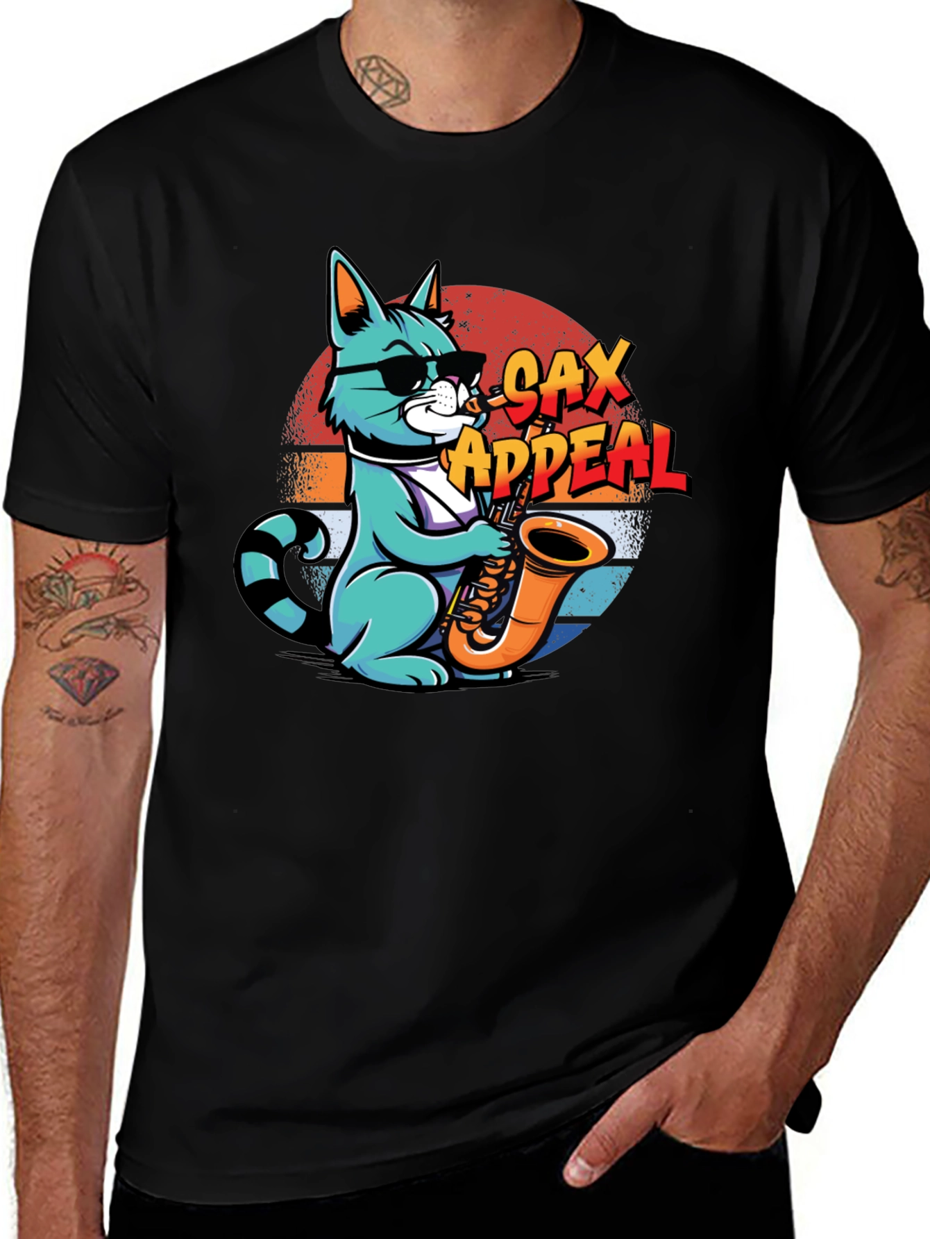 Variant 22 of Cool Cat Sax Appeal Graphic Tee