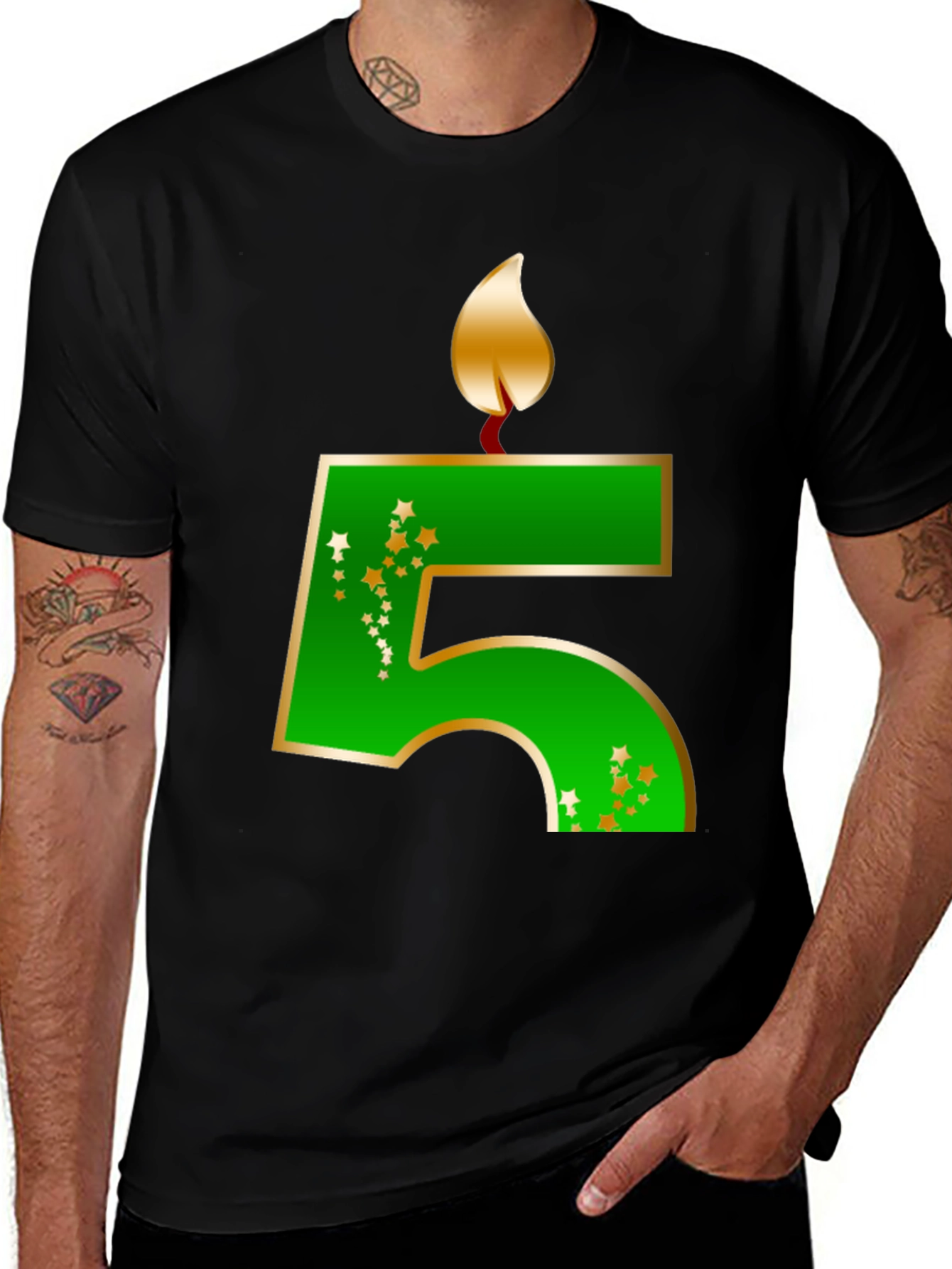 Variant 13 of Birthday Number 5 Candle T-Shirt