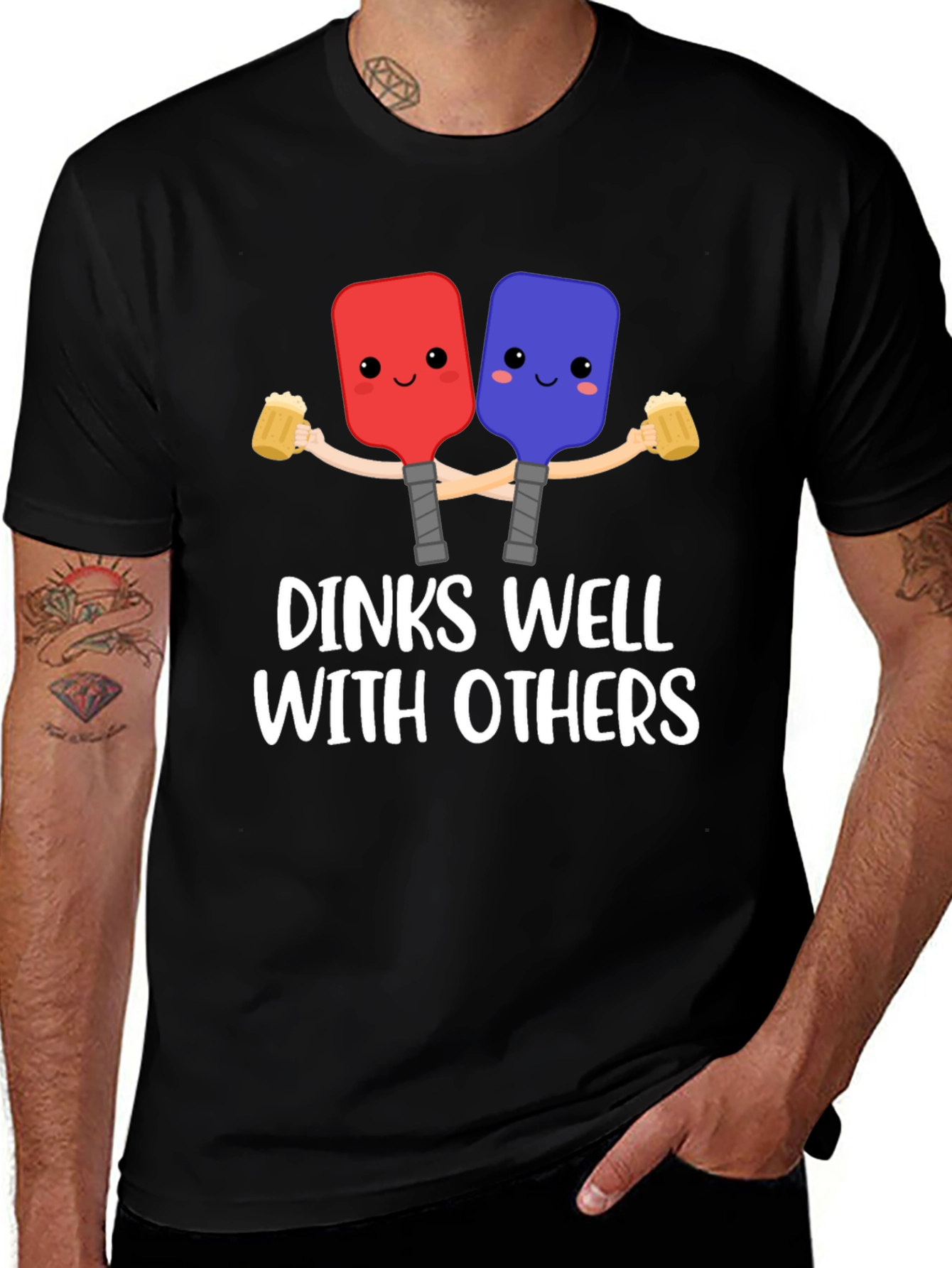 Variant 15 of Dinks Well With Others Pickleball T-Shirt