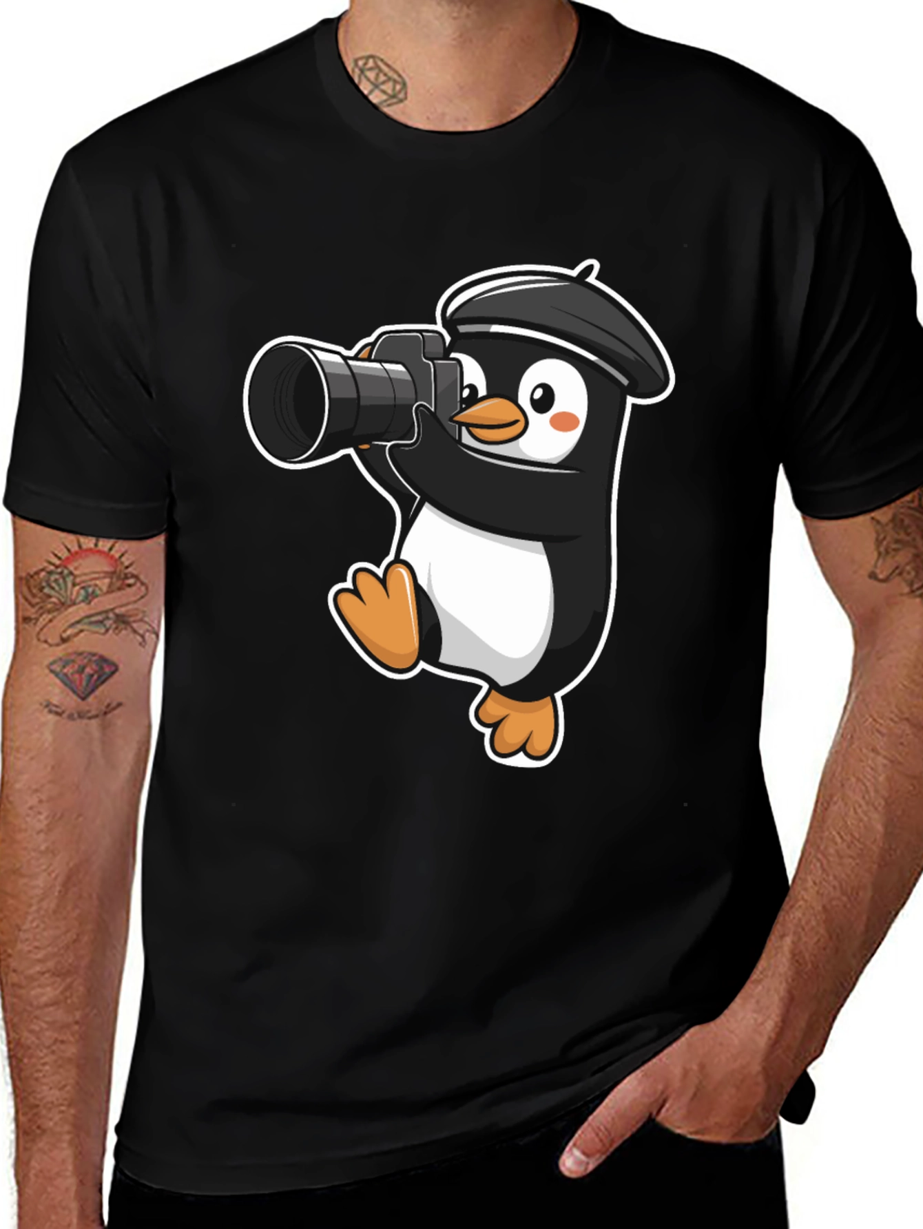 Variant 13 of Penguin Photographer T-Shirt - Cute Cartoon Tee