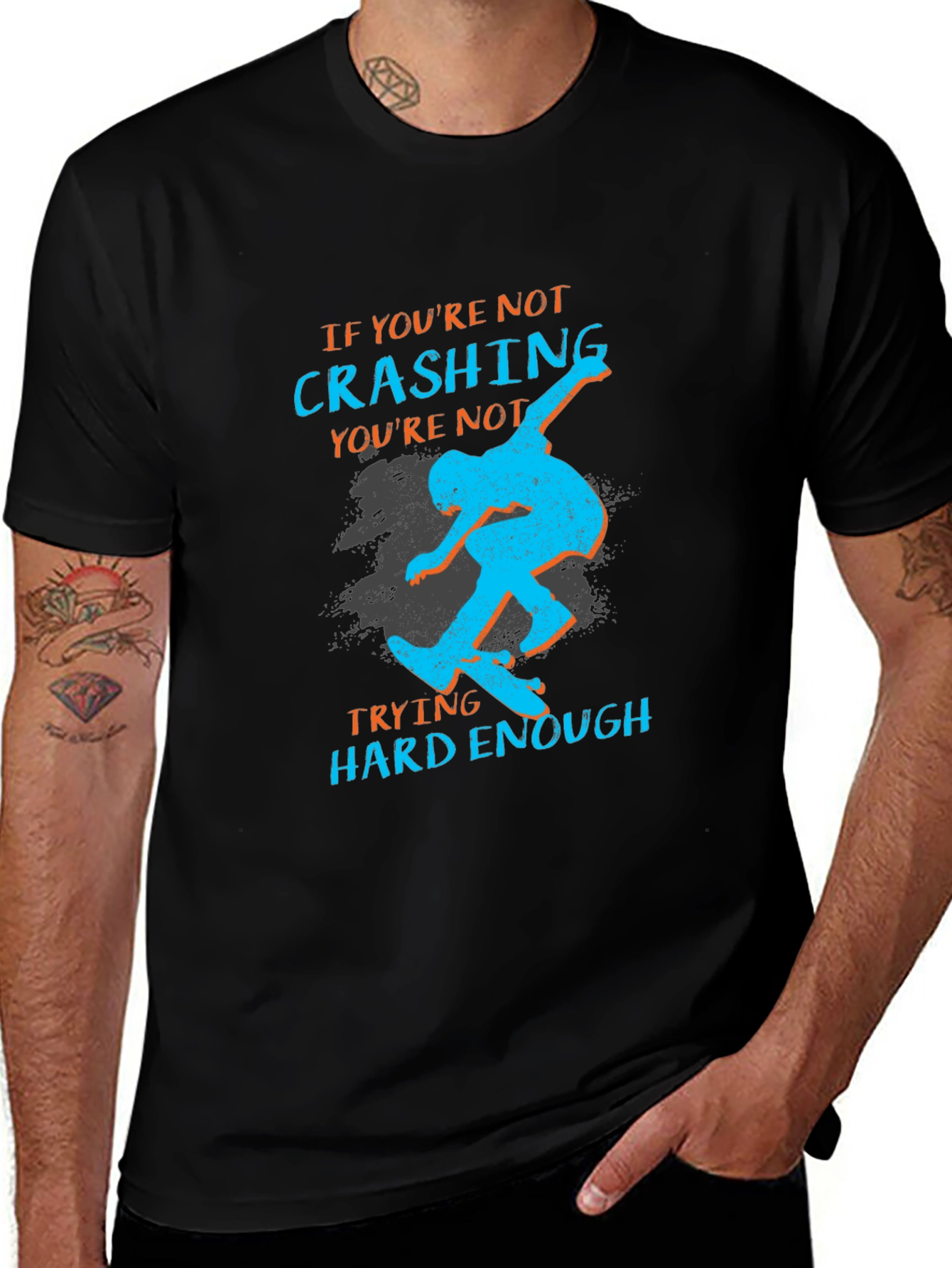 Variant 6 of Skateboarding Graphic T-Shirt - Crash & Learn