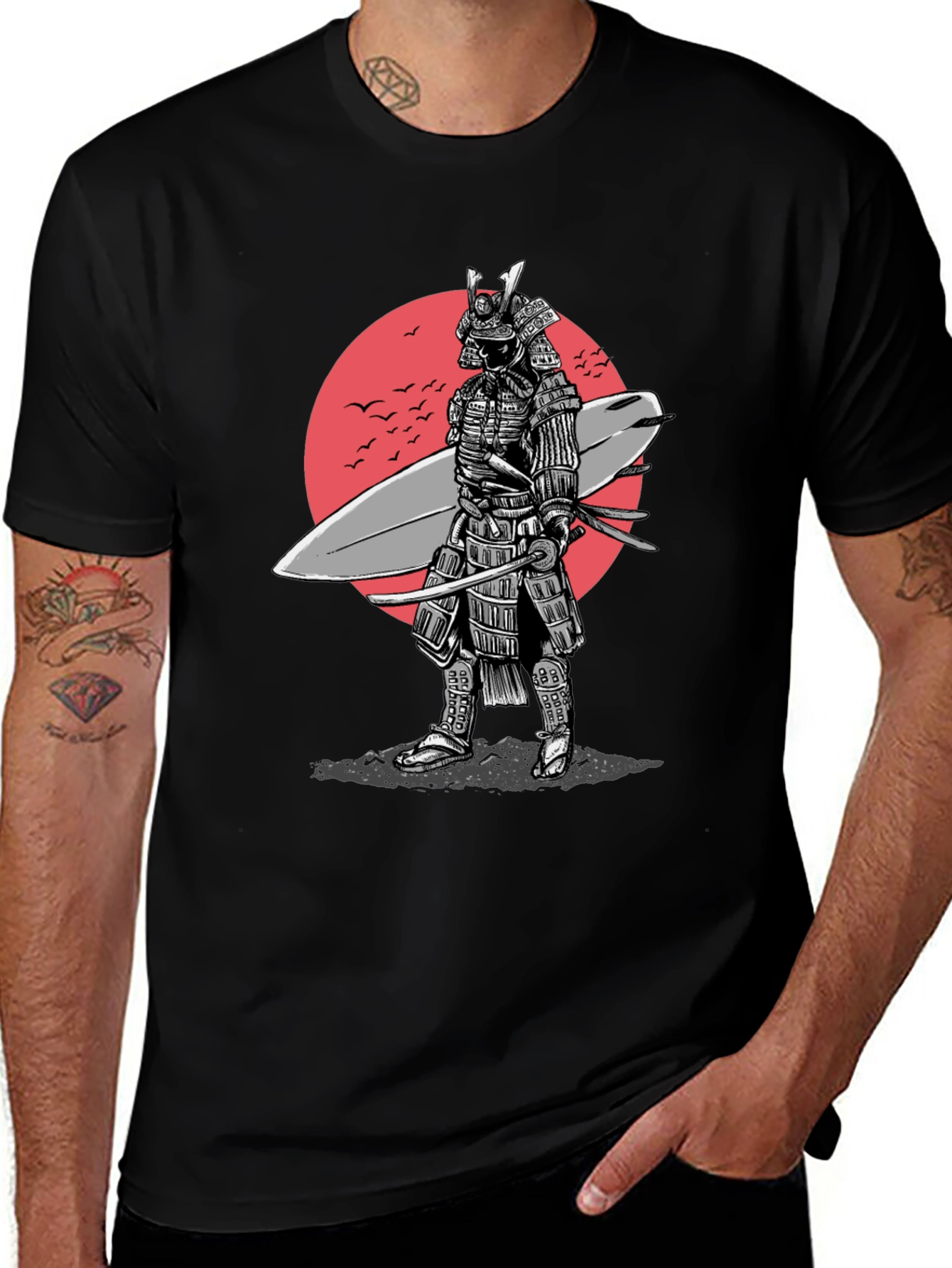 Variant 5 of Samurai Surfer T-Shirt - Unique Graphic Tee