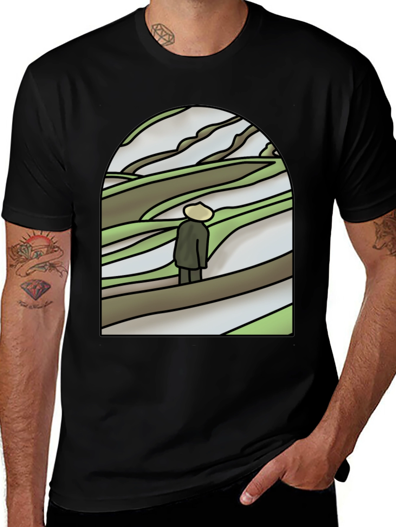 Variant 25 of Rice Paddy Art T-Shirt