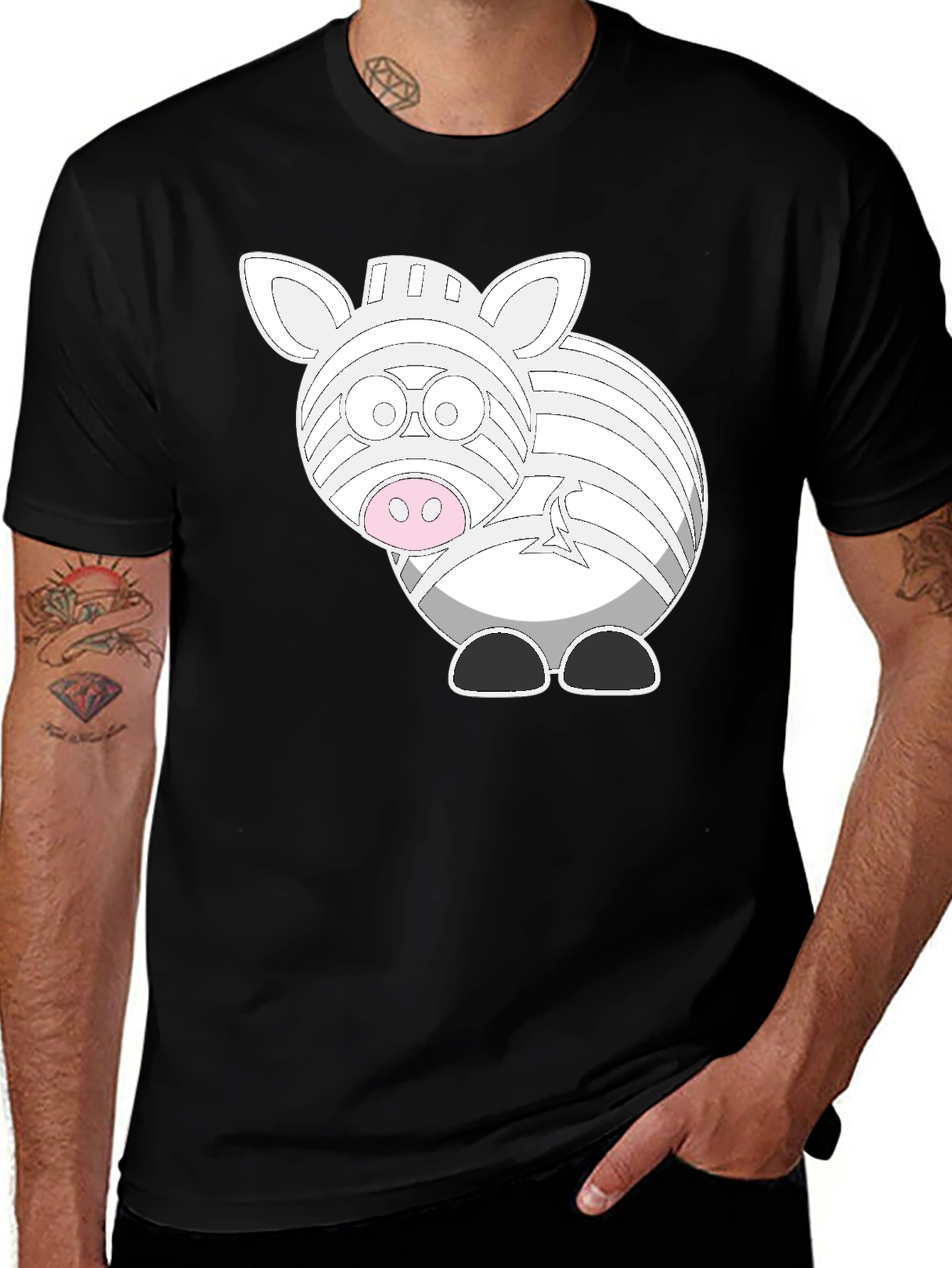 Variant 6 of Zebra Graphic Tee - Black Cotton Blend