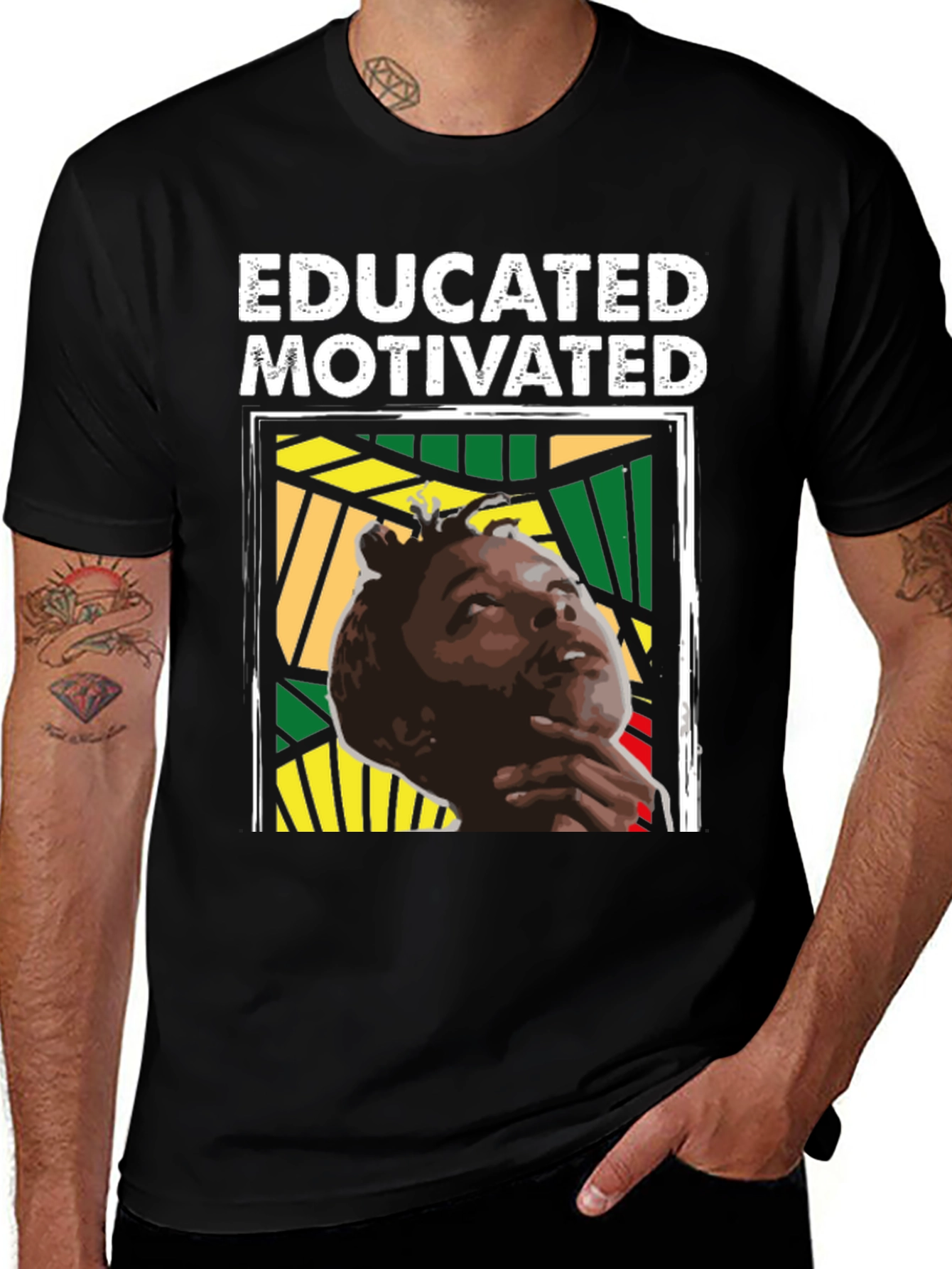 Variant 12 of Educated Motivated Graphic Tee - Black