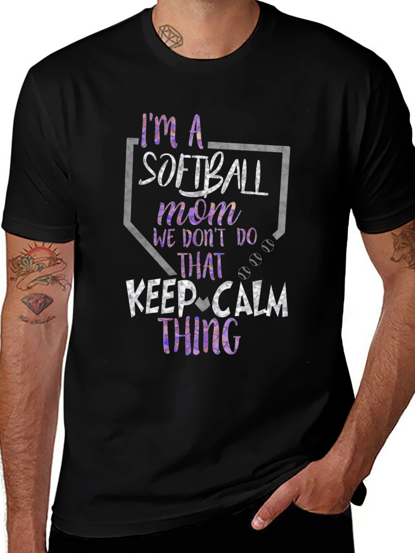 Variant 7 of Softball Mom T-Shirt - We Don't Do Keep Calm