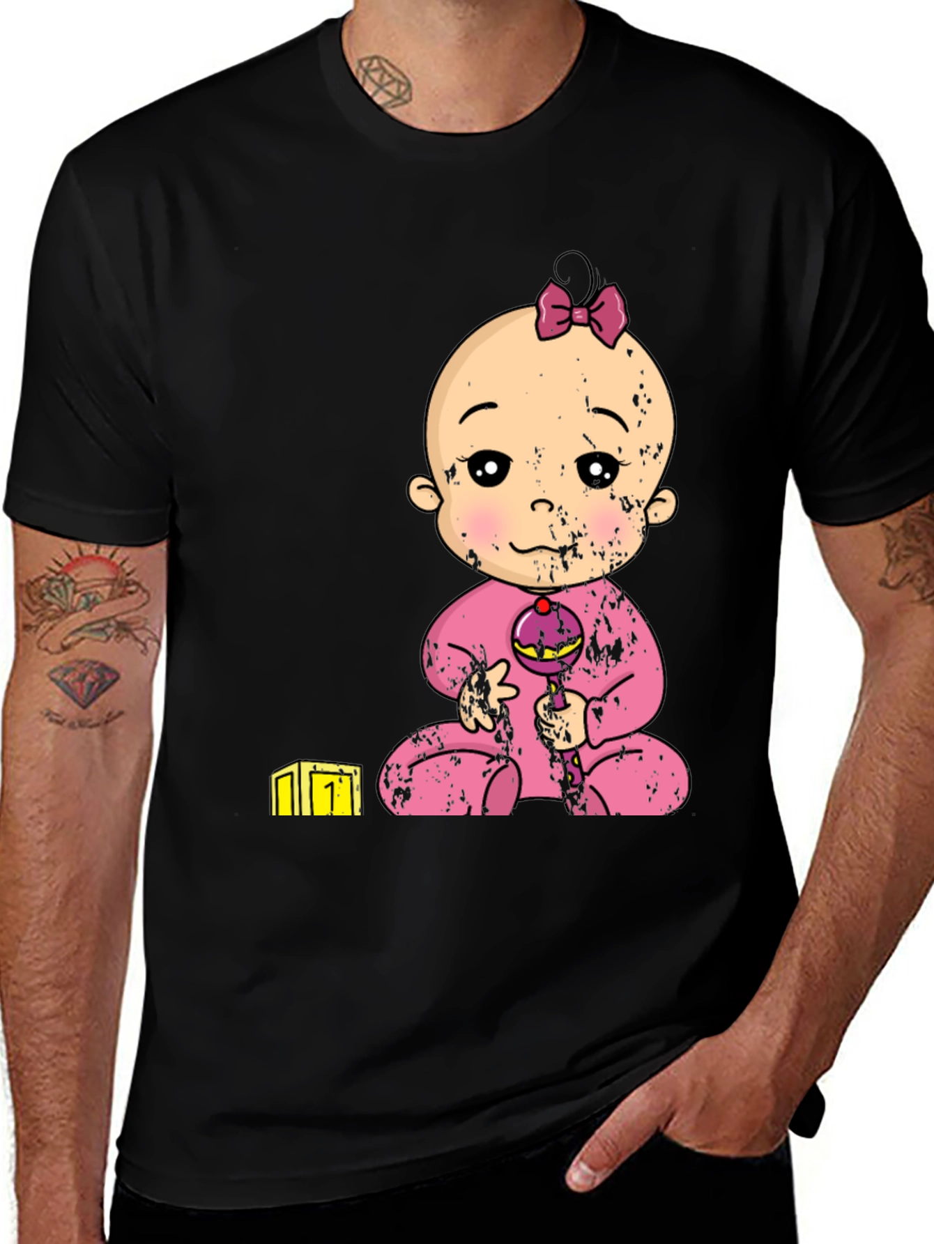 Variant 26 of Baby Girl Graphic Tee - Black