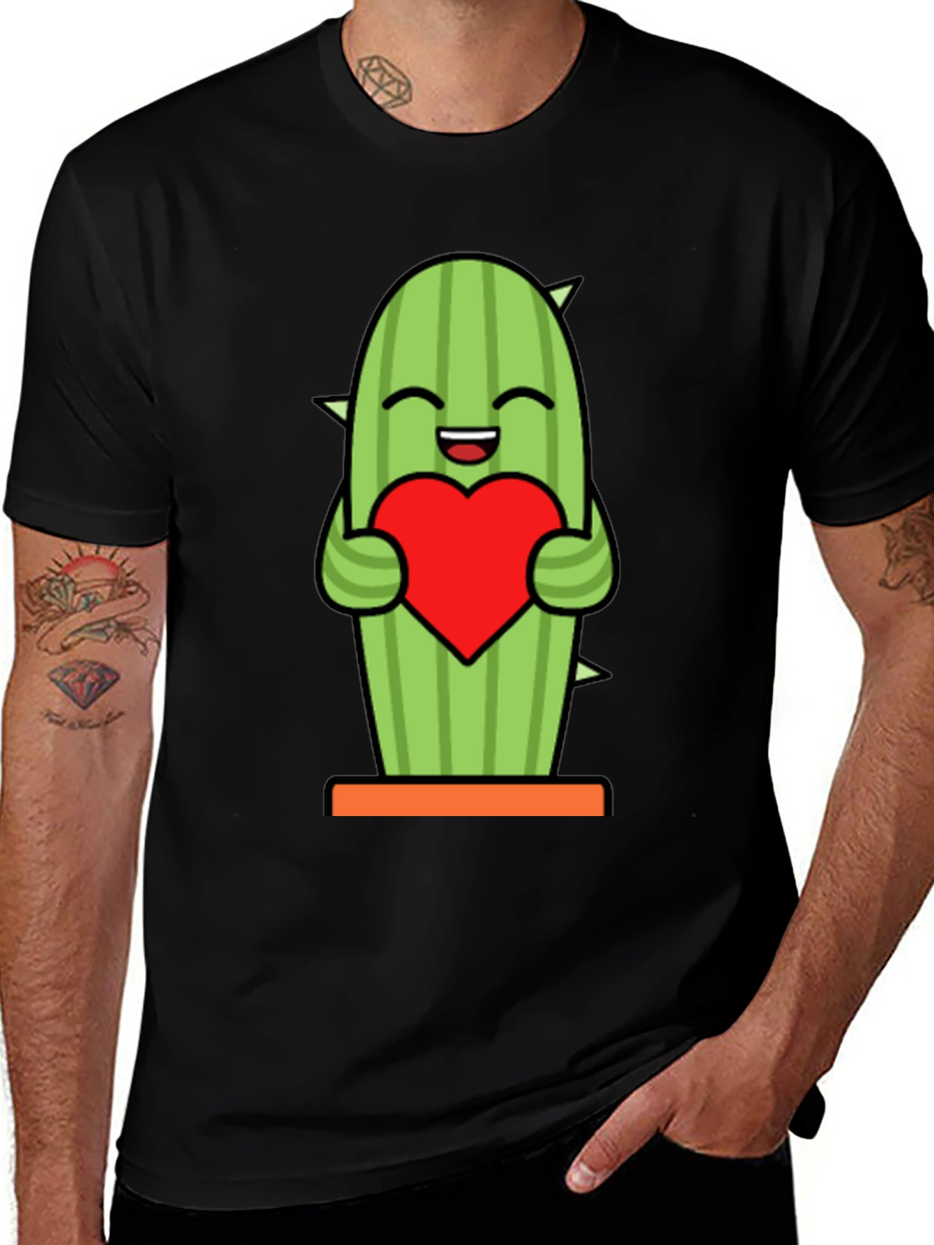 Variant 13 of Cactus Heart Graphic Tee - Cute Plant Lover Shirt