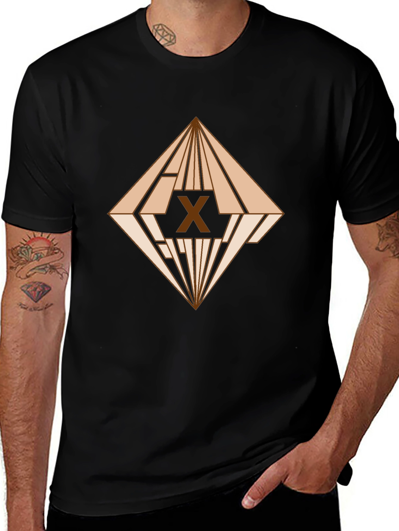 Variant 13 of Geometric X Graphic Tee - Modern Art T-Shirt