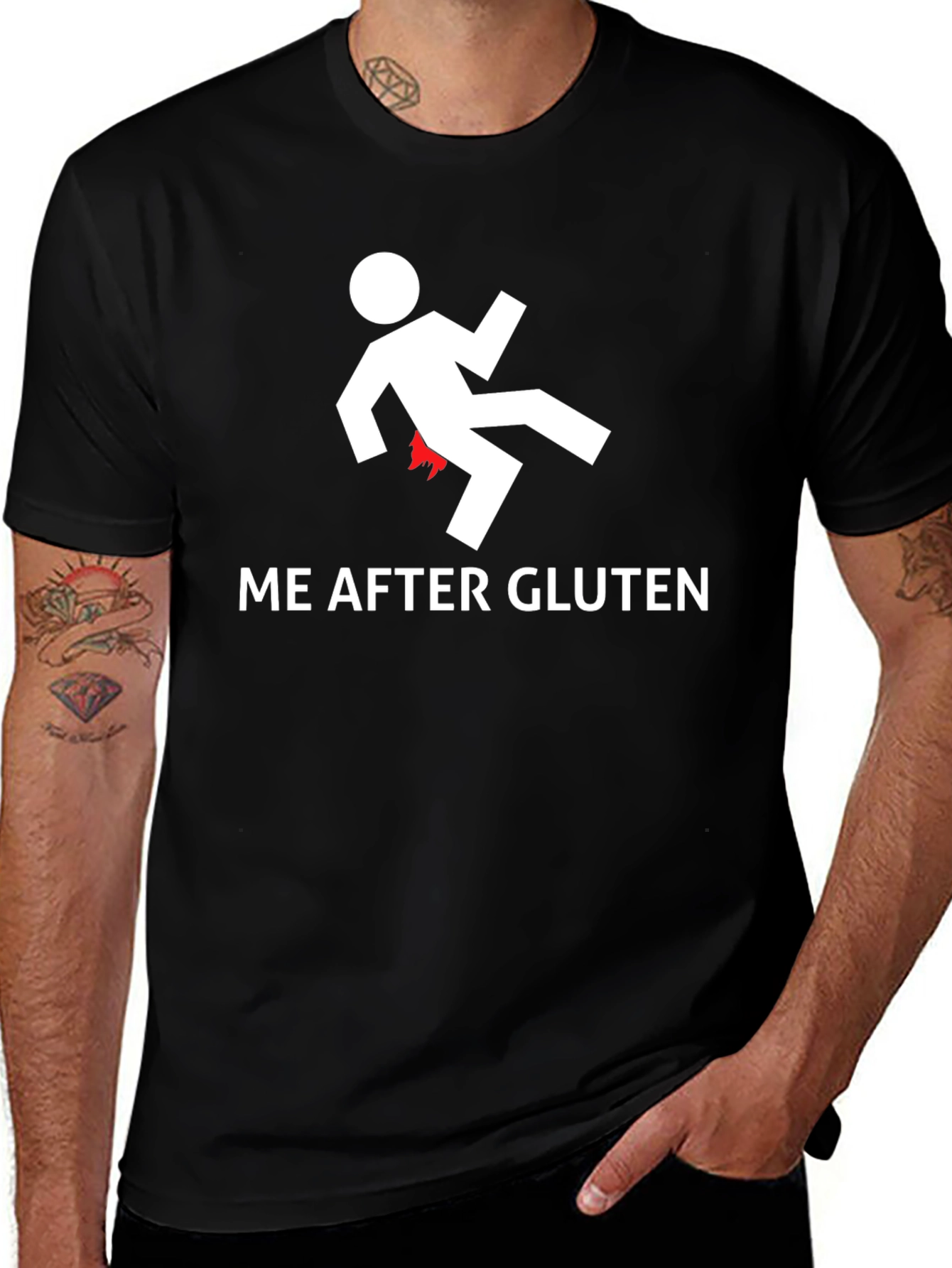 Variant 26 of Gluten Reaction T-Shirt Funny Graphic Tee