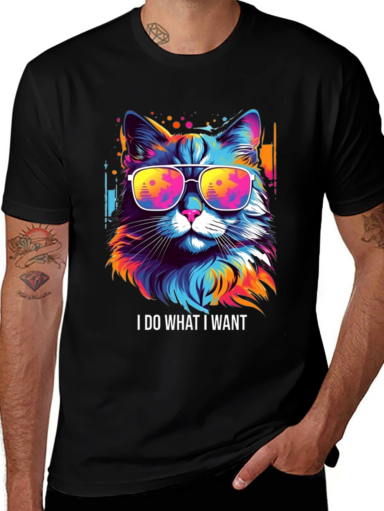 Variant 5 of Cool Cat Graphic Tee - I Do What I Want
