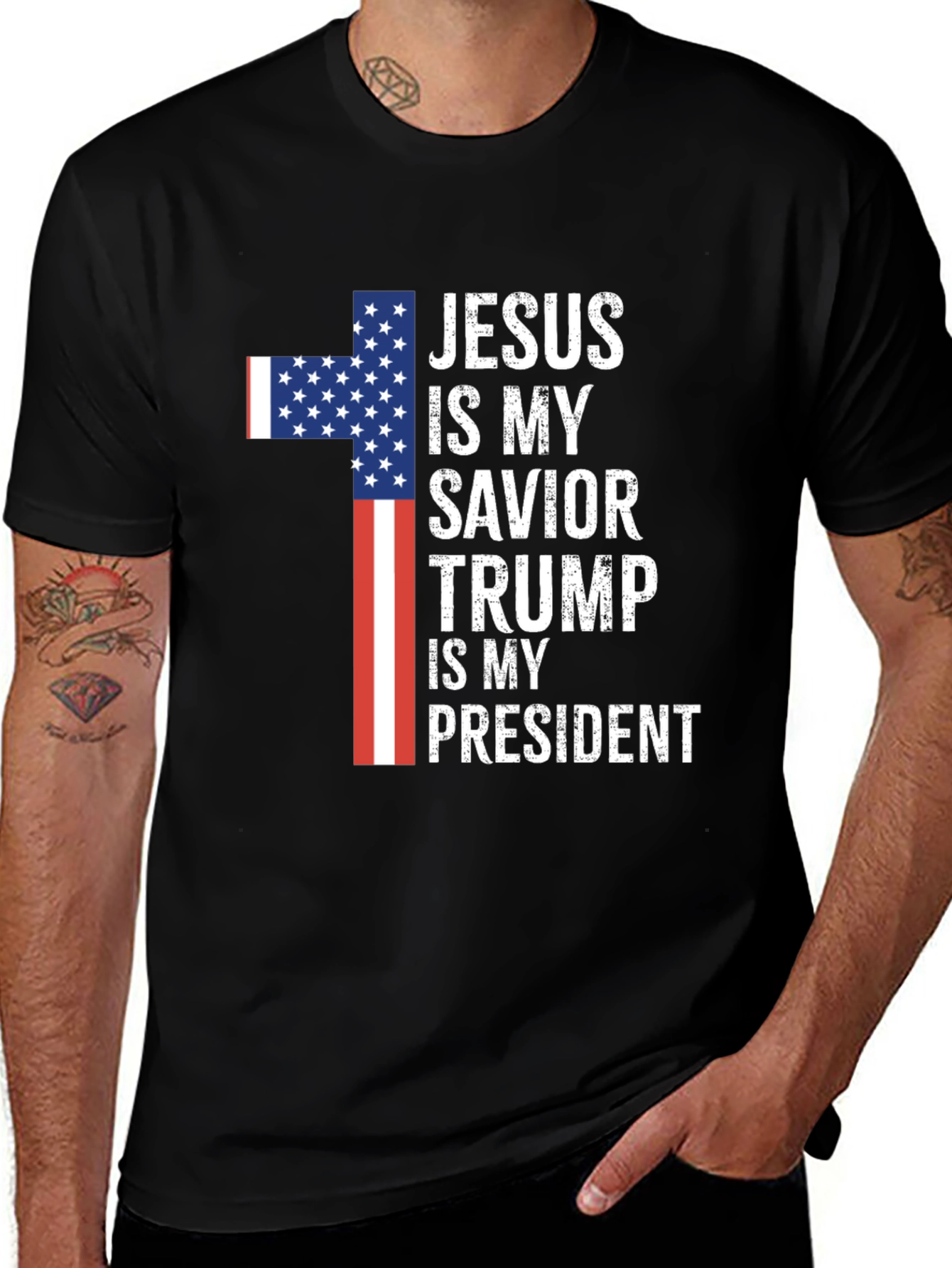 Variant 15 of Jesus is My Savior Trump is My President T-Shirt